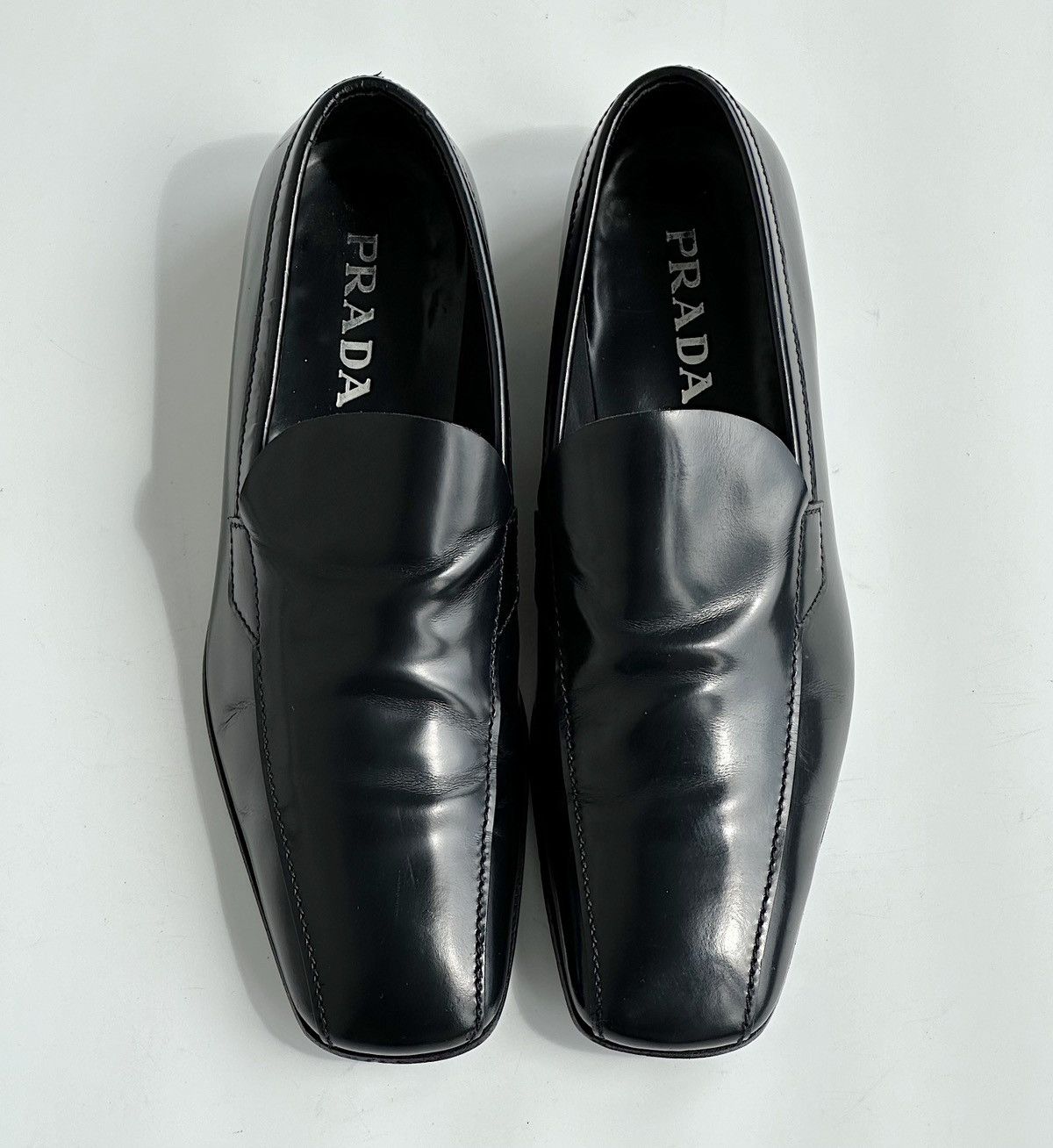 靴 prada archive square leather belt shoes Prada Archive 90s Prada Vibram Sole Square Toe MENS (NO