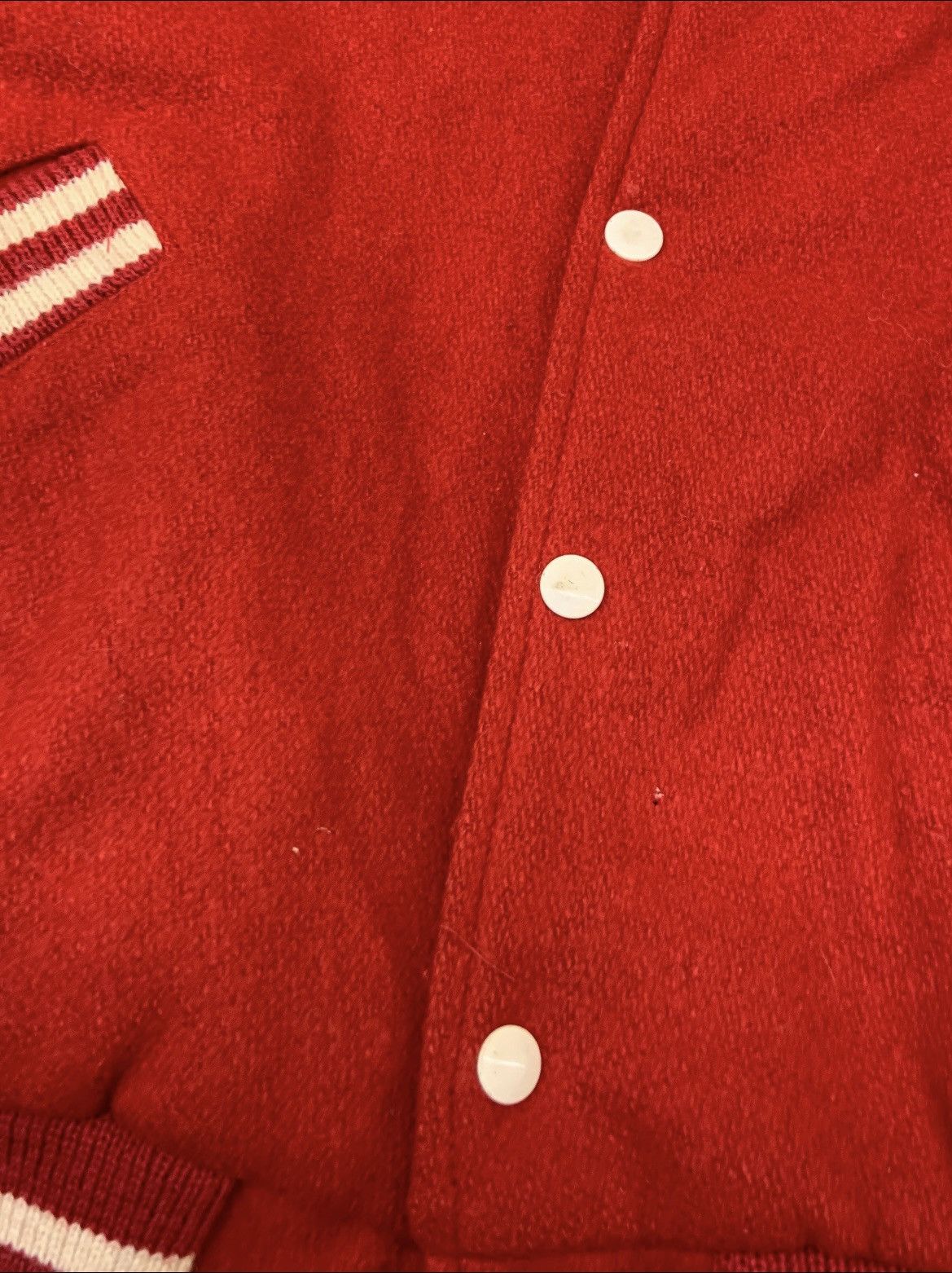 Vintage vintage 1970s/80s red wool varsity jacket Size US M / EU 48-50 / 2 - 3 Thumbnail