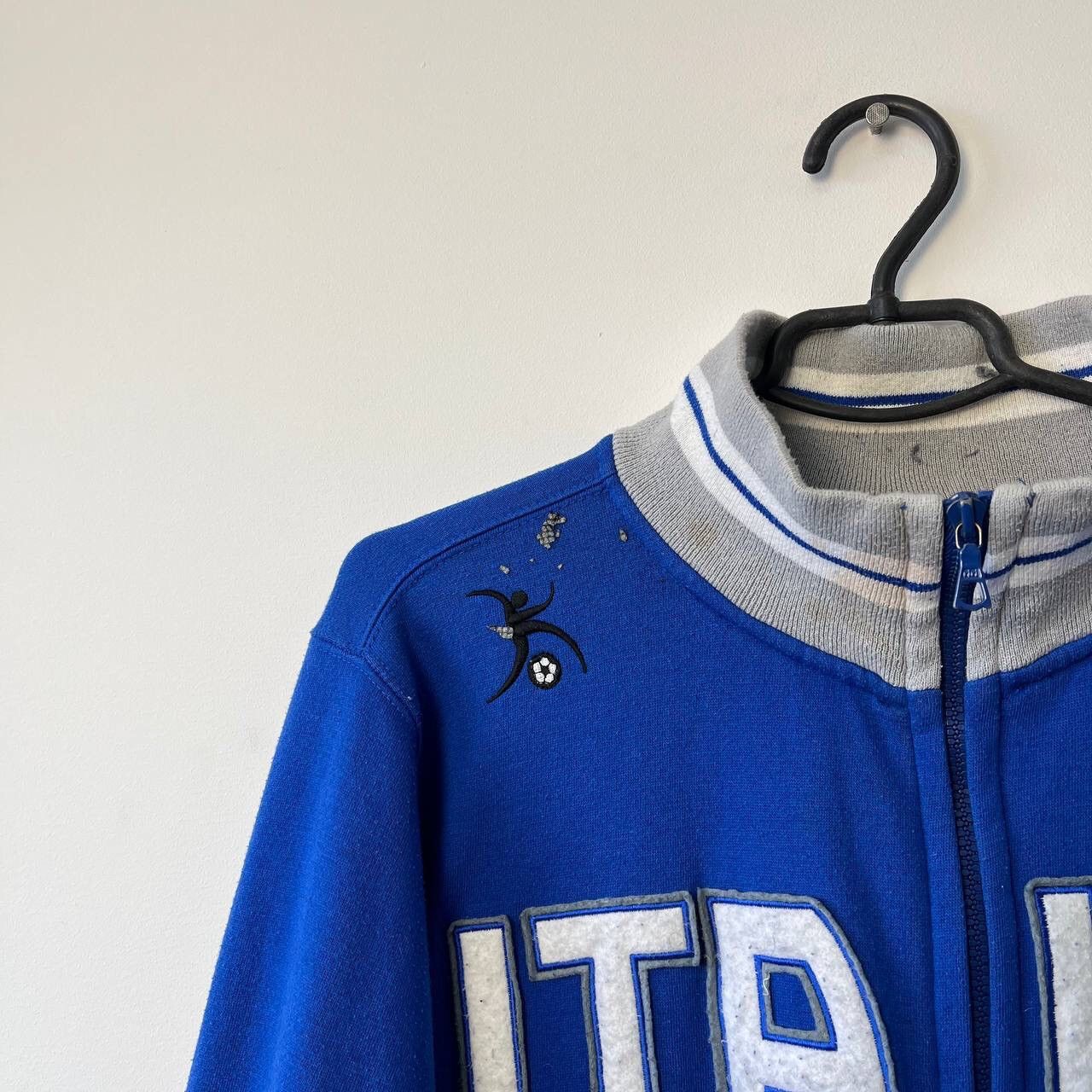 Vintage Y2K Rare 🇮🇹 Blue Italia Team big center logo Soccer Zip Size US M / EU 48-50 / 2 - 18 Thumbnail