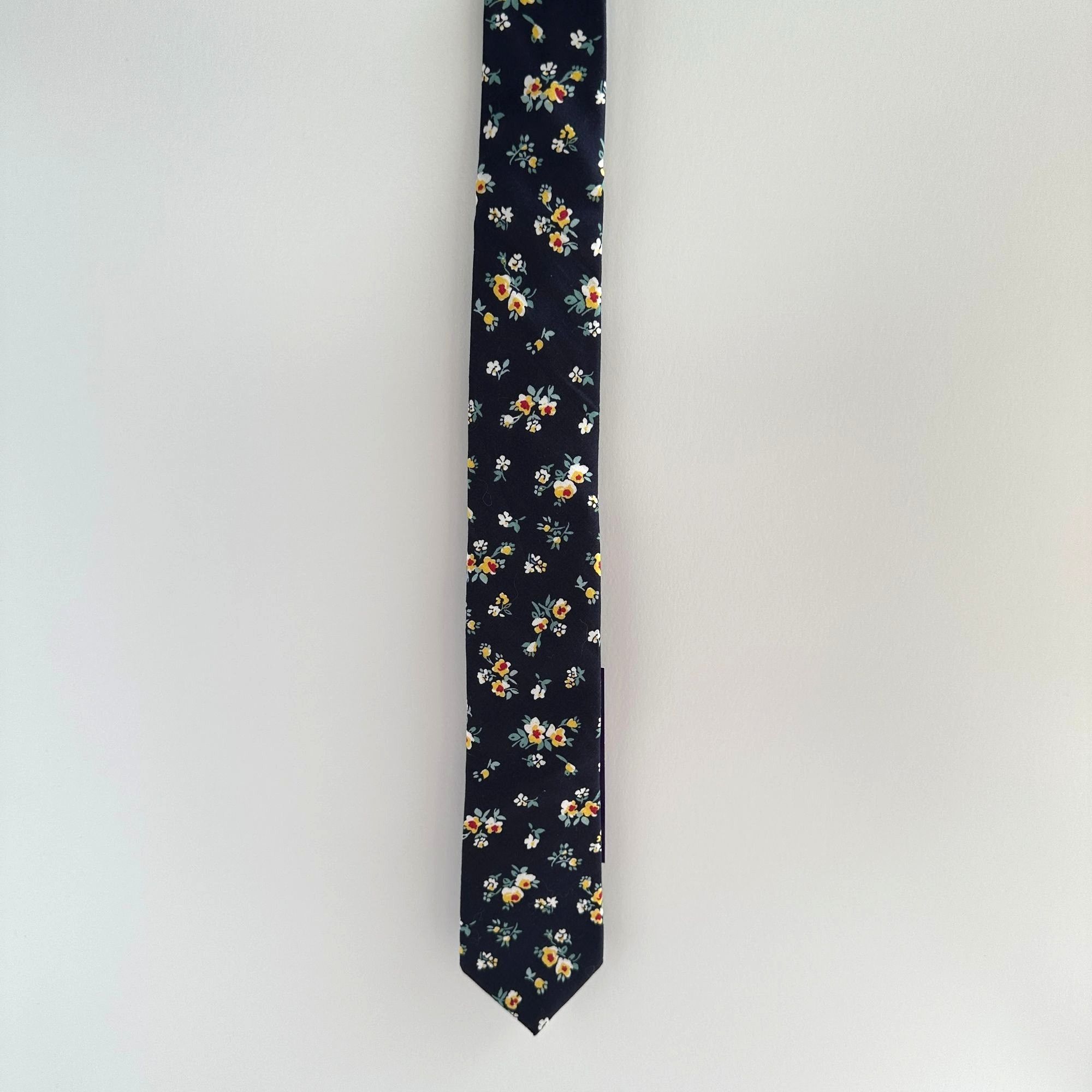 Other AusCufflinks Men’s Tie NWT Navy Cotton Floral Print Handmade Size ONE SIZE - 6 Thumbnail