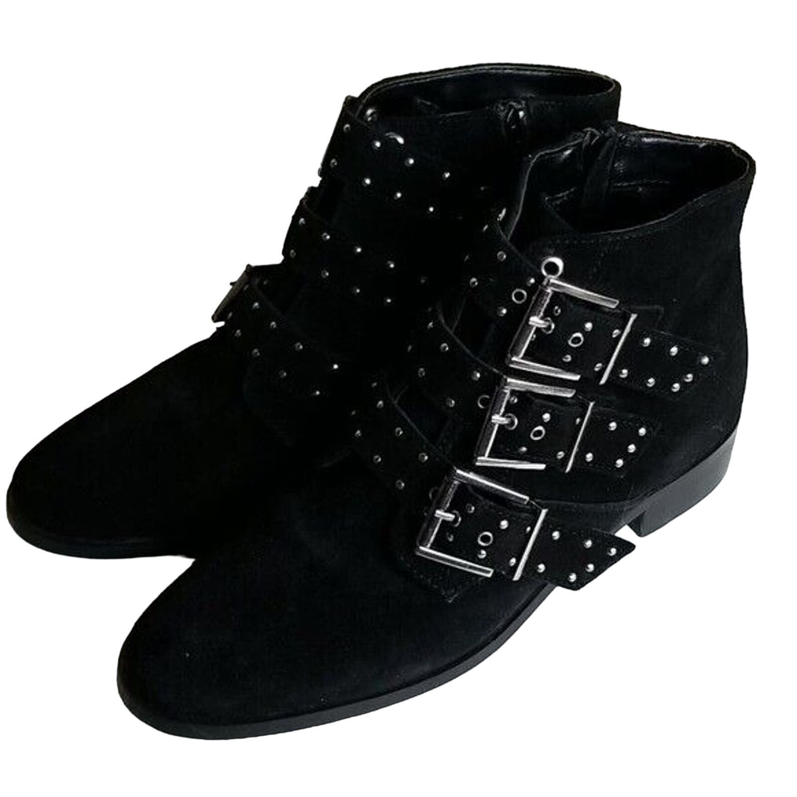 Topshop Topshop Ankle Boots Womens 40 (US 9-9.5) Black Suede Leather Size US 9 / EU 42 - 4 Thumbnail