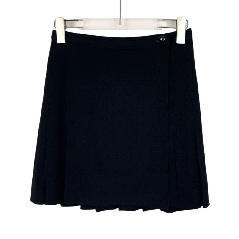 Dior Dior Black side button pleated casual short skirt Size 42" / US 20 - 1 Thumbnail