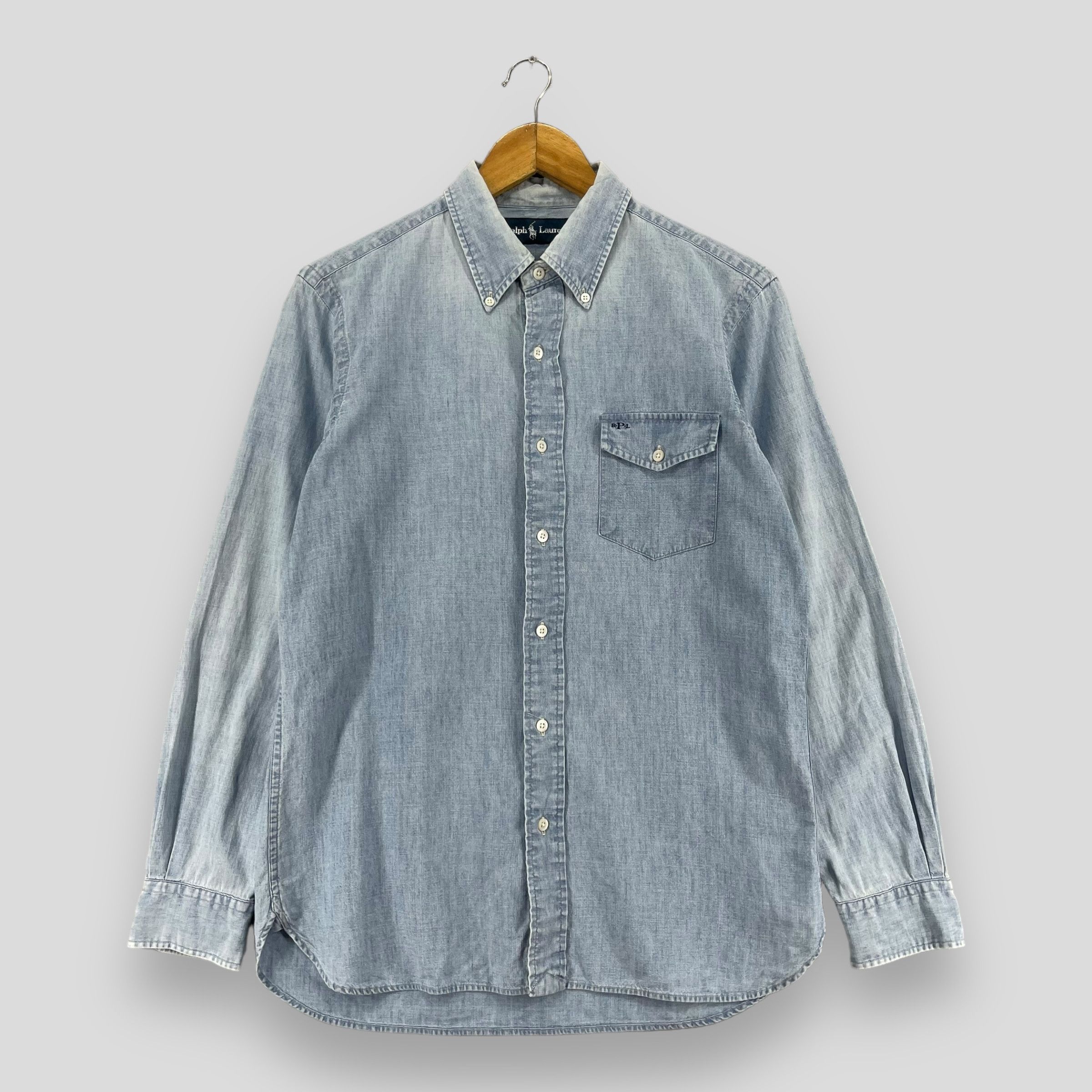 Polo Ralph Lauren × Vintage Vintage POLO RALPH LAUREN Button Up Denim Worker Shirt Size US M / EU 48-50 / 2 - 1 Thumbnail