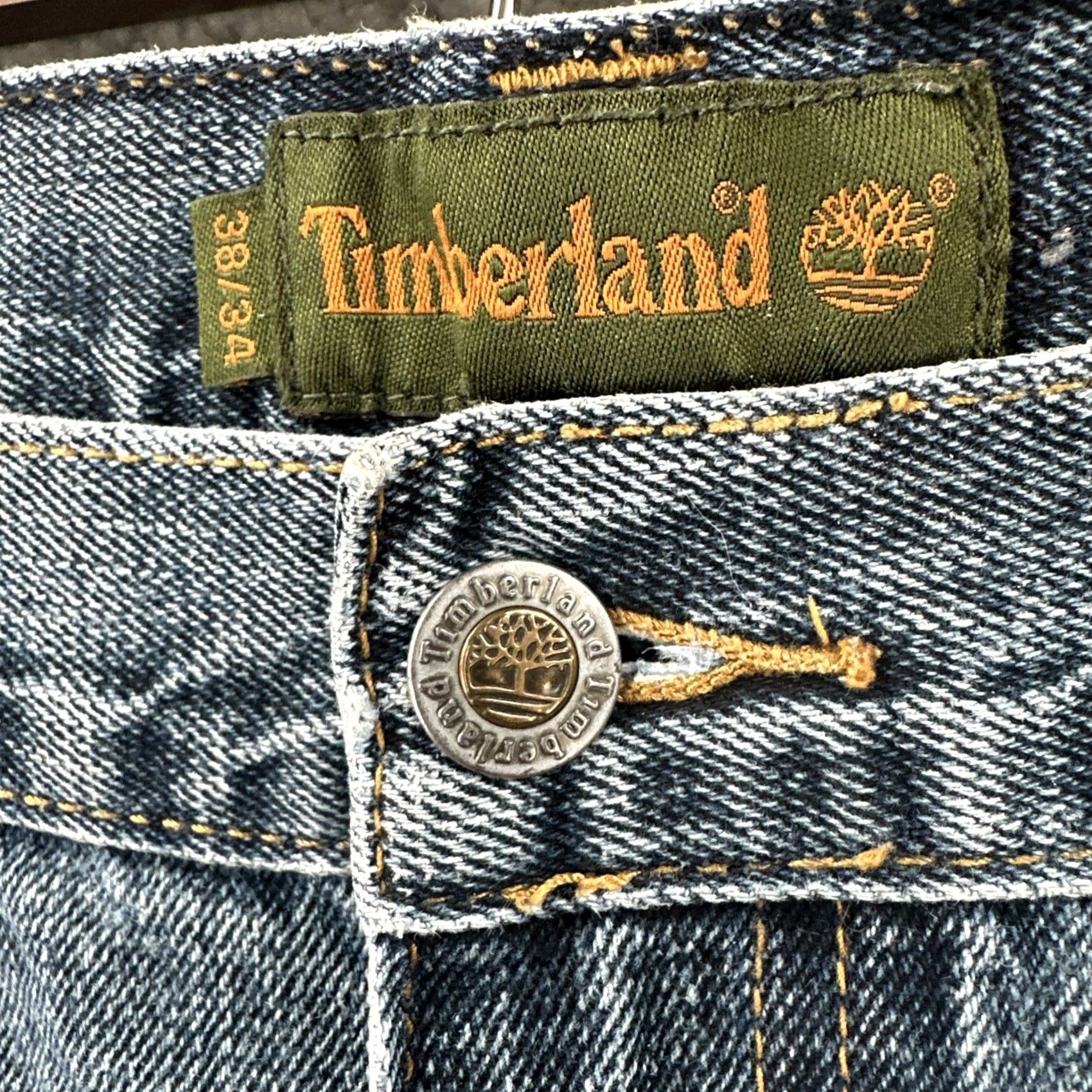 Timberland VINTAGE Timberland Jeans Mens 38x34 90s Hip Hop Baggy Wide-Leg Embroidered Logo Blue Size US 38 / EU 54 - 6 Thumbnail