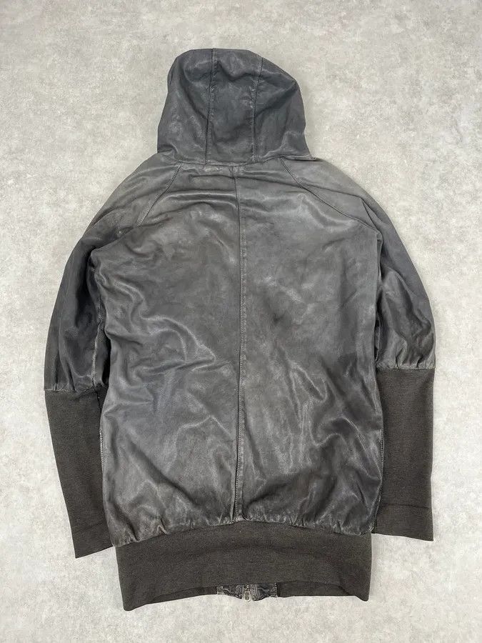 Giorgio Brato Giorgio Brato Avant-Garde Brut Grey Leather Long Jacket Size US XS / EU 42 / 0 - 5 Thumbnail