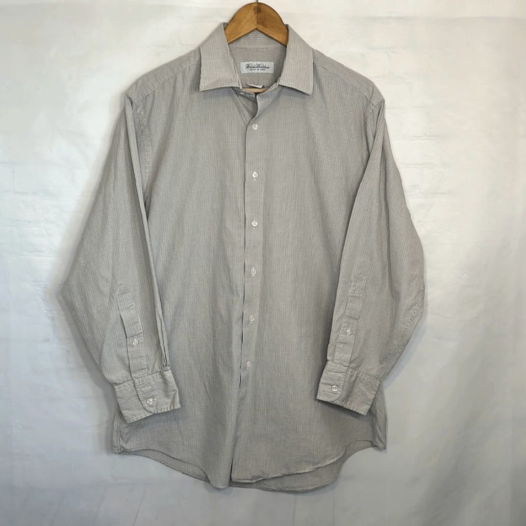 Brooks Brothers Brooks Brothers Dress Shirt Multicolor Checkered Woven Cotton Italy 16 32 Mens Shirt Size 42R - 2 Thumbnail