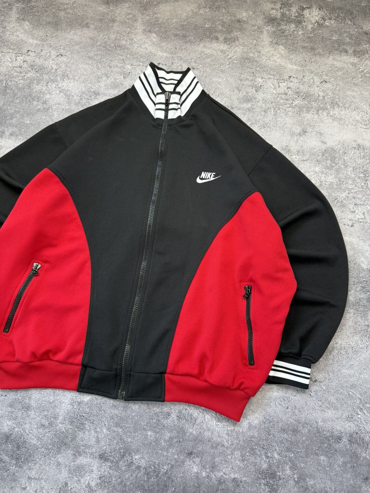 Nike Vintage 90s Nike Track Top Jacket Retro Swoosh Y2K Drill Size US XL / EU 56 / 4 - 4 Thumbnail
