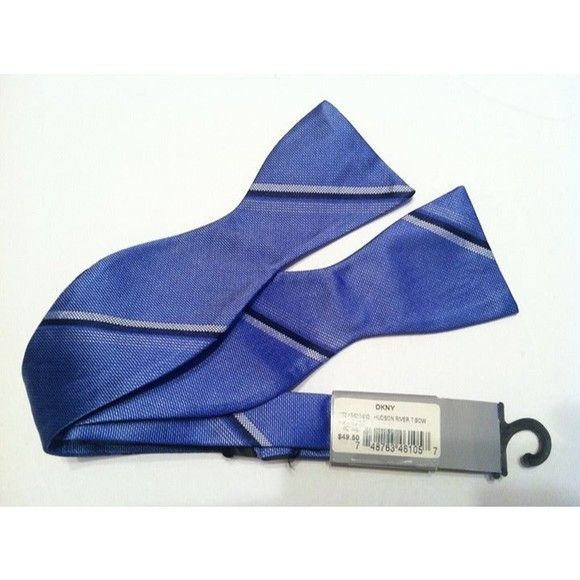 DKNY DKNY MENS NEW BLUE BOW TIE Size ONE SIZE - 4 Thumbnail
