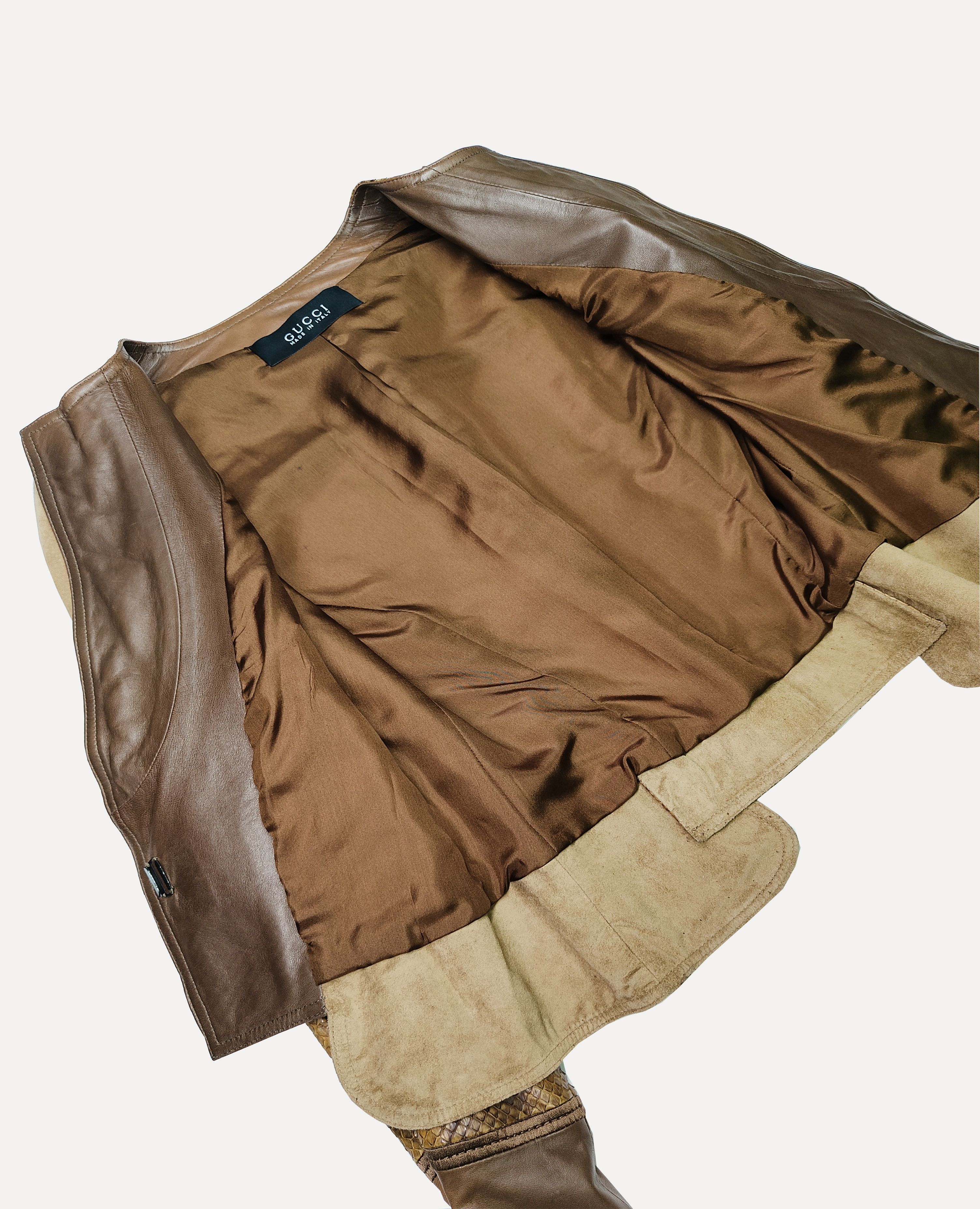 Gucci Gucci _ Italy_ Tom Ford Era_ Suede x Python _ Leather Jacket Size S / US 4 / IT 40 - 4 Thumbnail