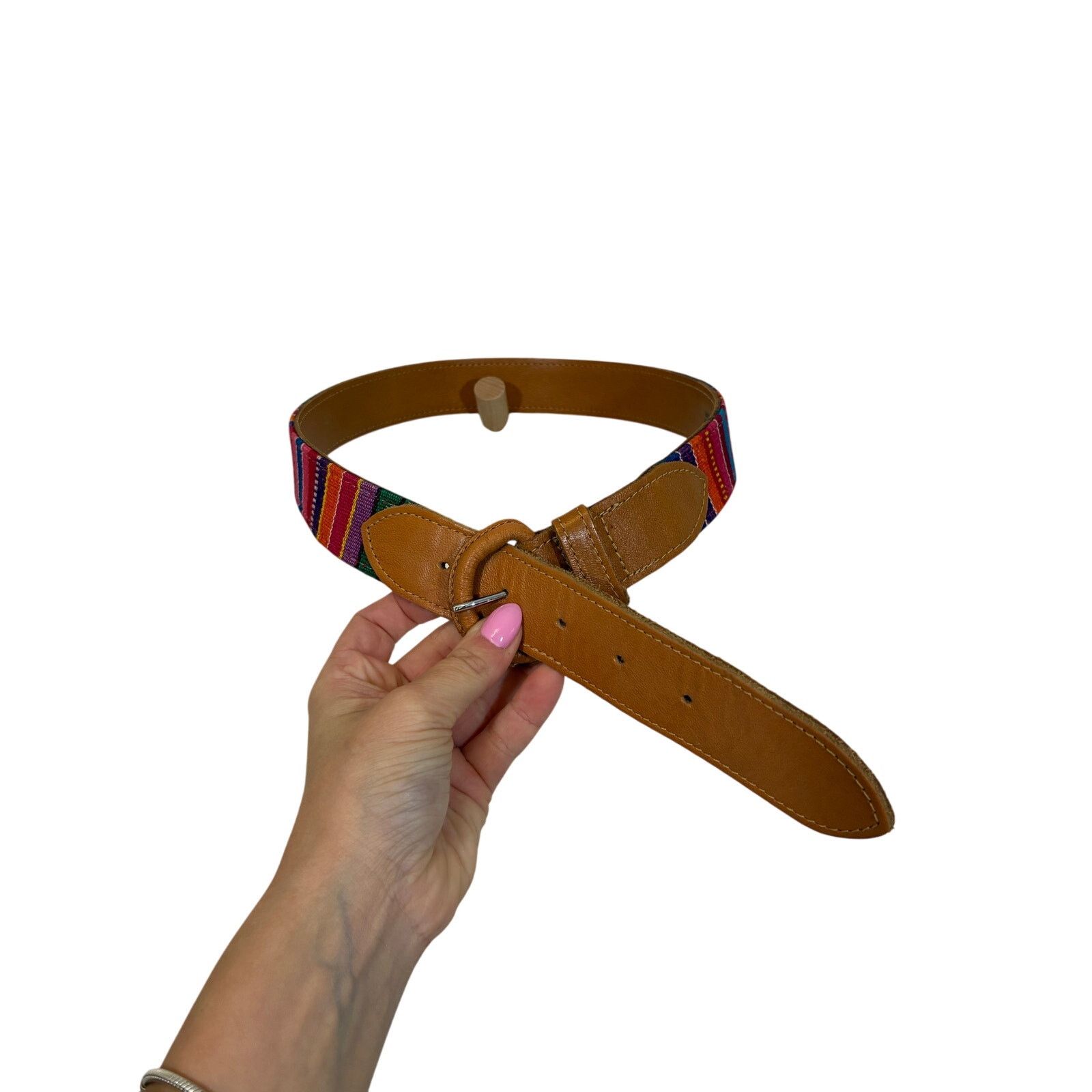 Other Colorful Woven Guatemalan S Concho Belt RainbowWoodstock Size ONE SIZE - 3 Thumbnail