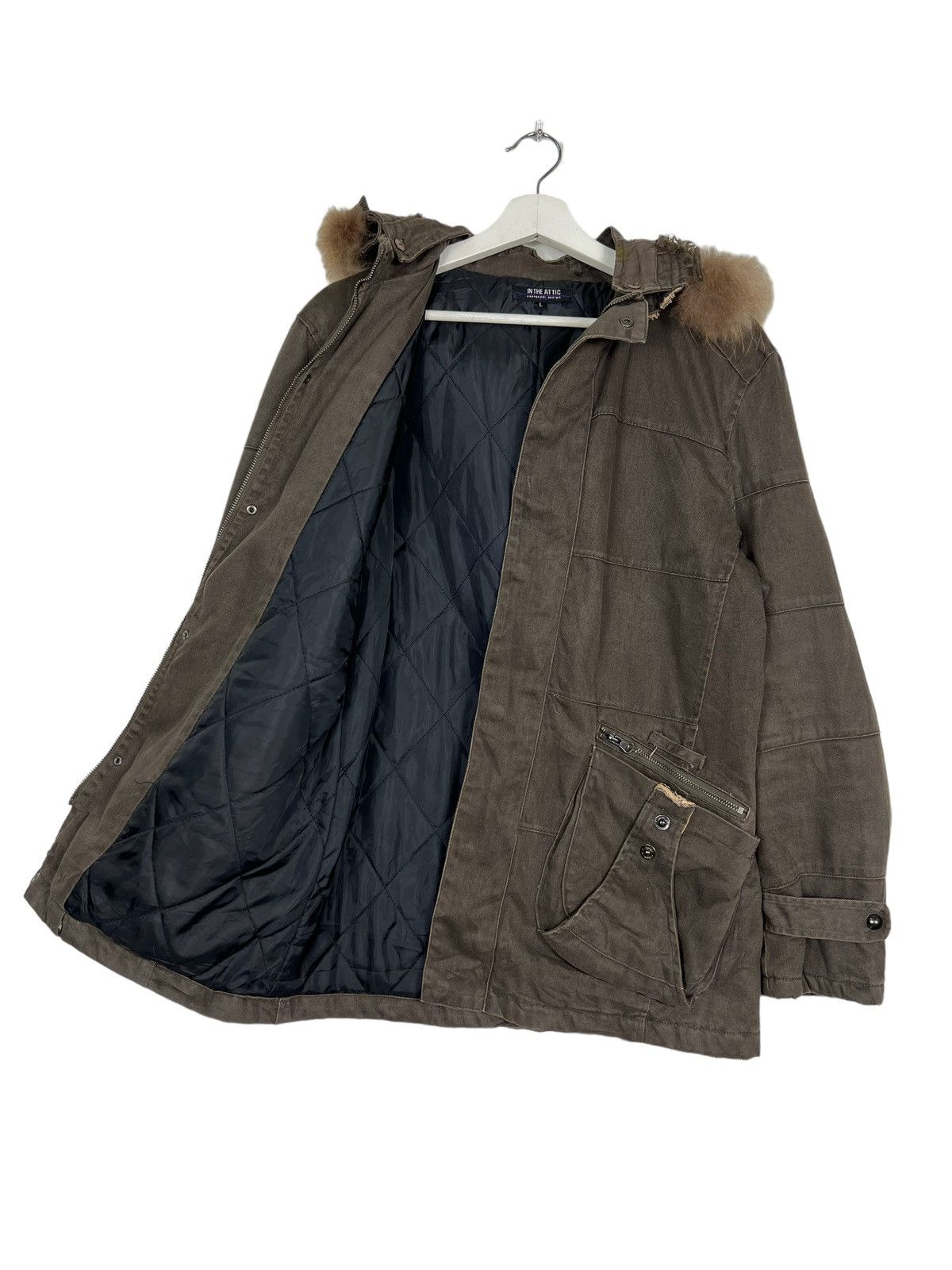Hysteric Glamour 🔥 IN THE ATTIC FAUX FUR HOODIES UTILITY CARGO JACKET Size US M / EU 48-50 / 2 - 10 Thumbnail