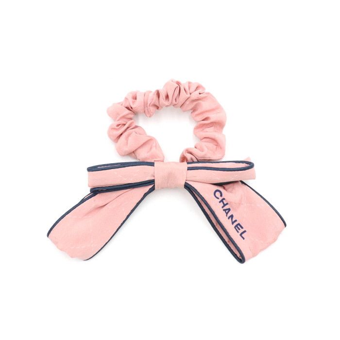 Chanel Chanel Silk Hair Scrunchie in Pink and Black Size ONE SIZE - 1 Thumbnail