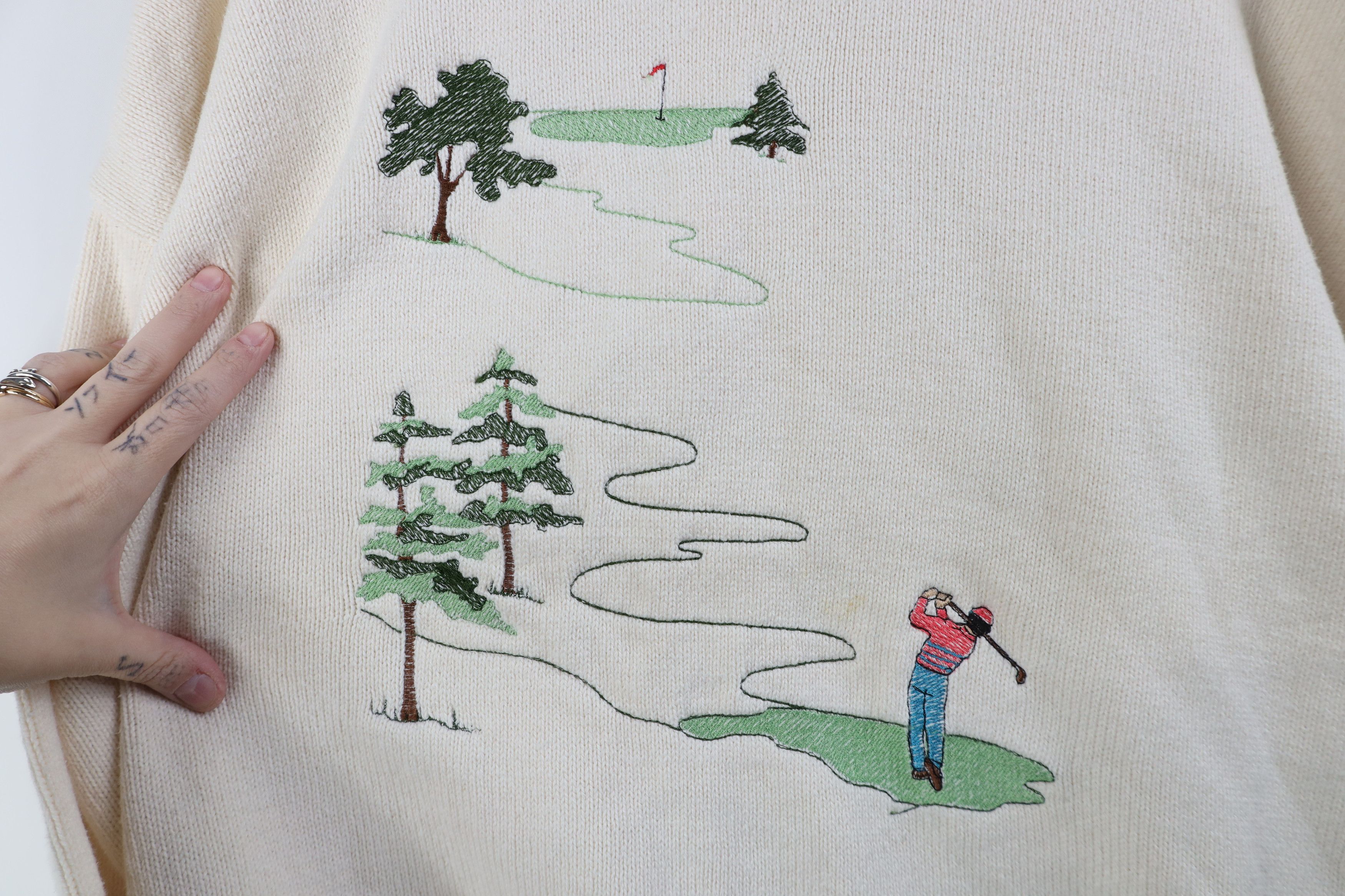 Vintage Vintage 90s Streetwear Golfing Knit Crewneck Sweater USA Size US XL / EU 56 / 4 - 4 Thumbnail