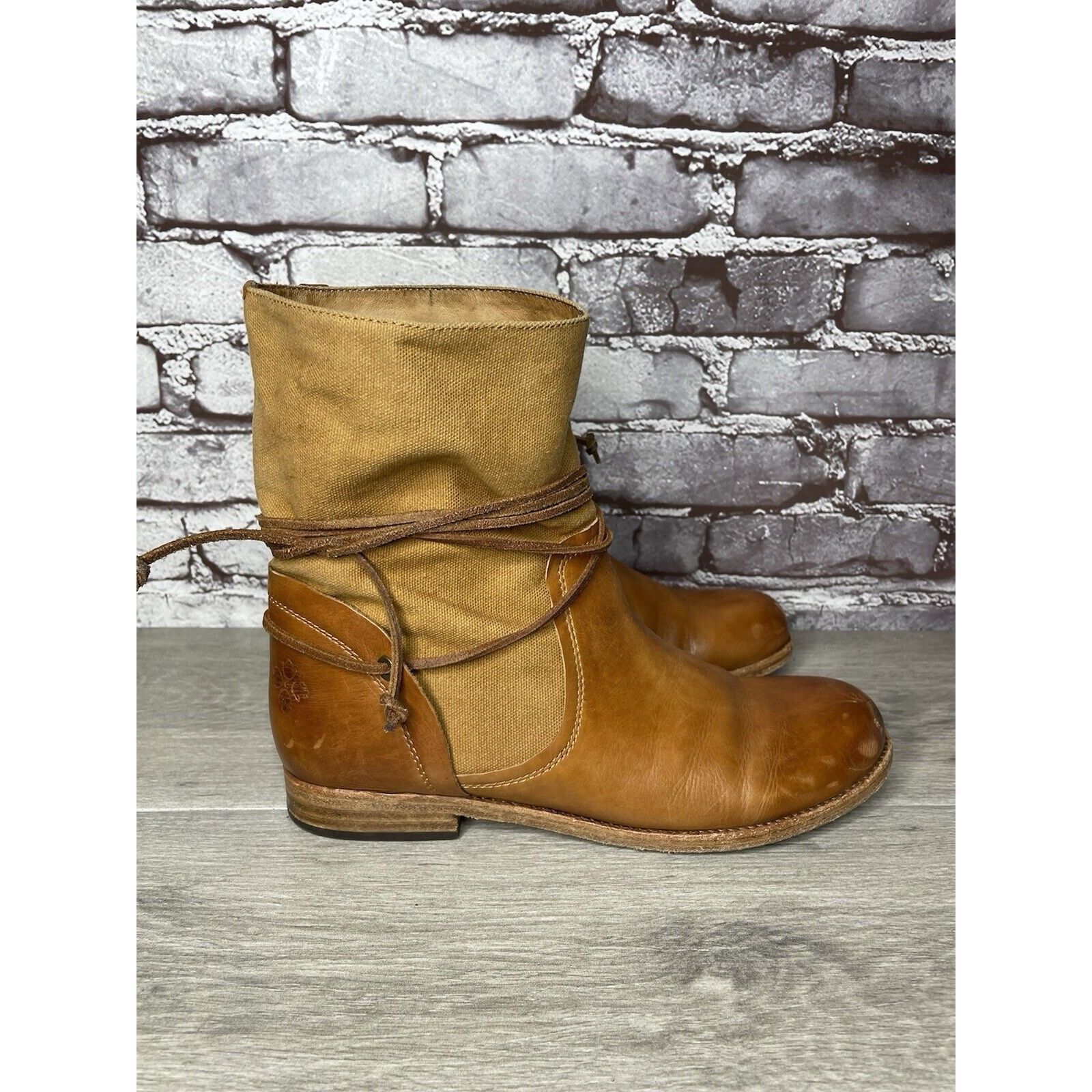 Other Patricia Nash Sabbia Brown Leather Moto Saddle Lace Boots Wo Size US 9.5 / IT 39.5 - 1 Thumbnail