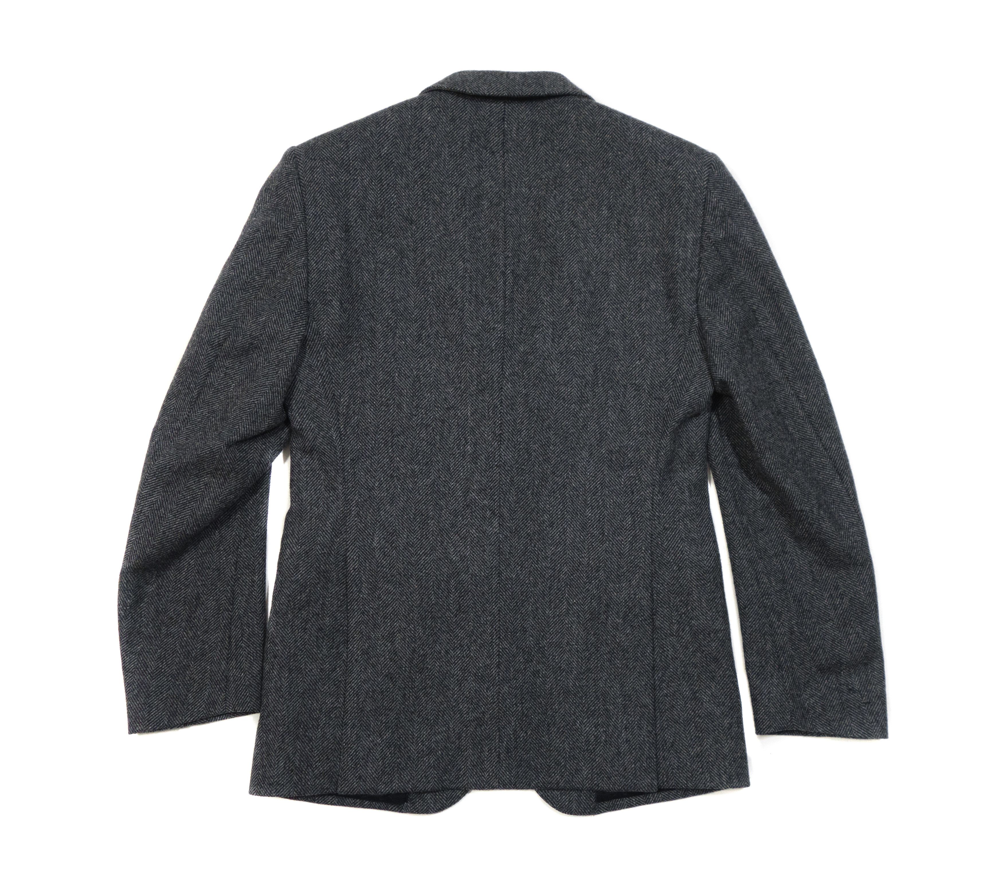 Burberry Herringbone Wool Blazer Jacket Size 46R - 2 Thumbnail