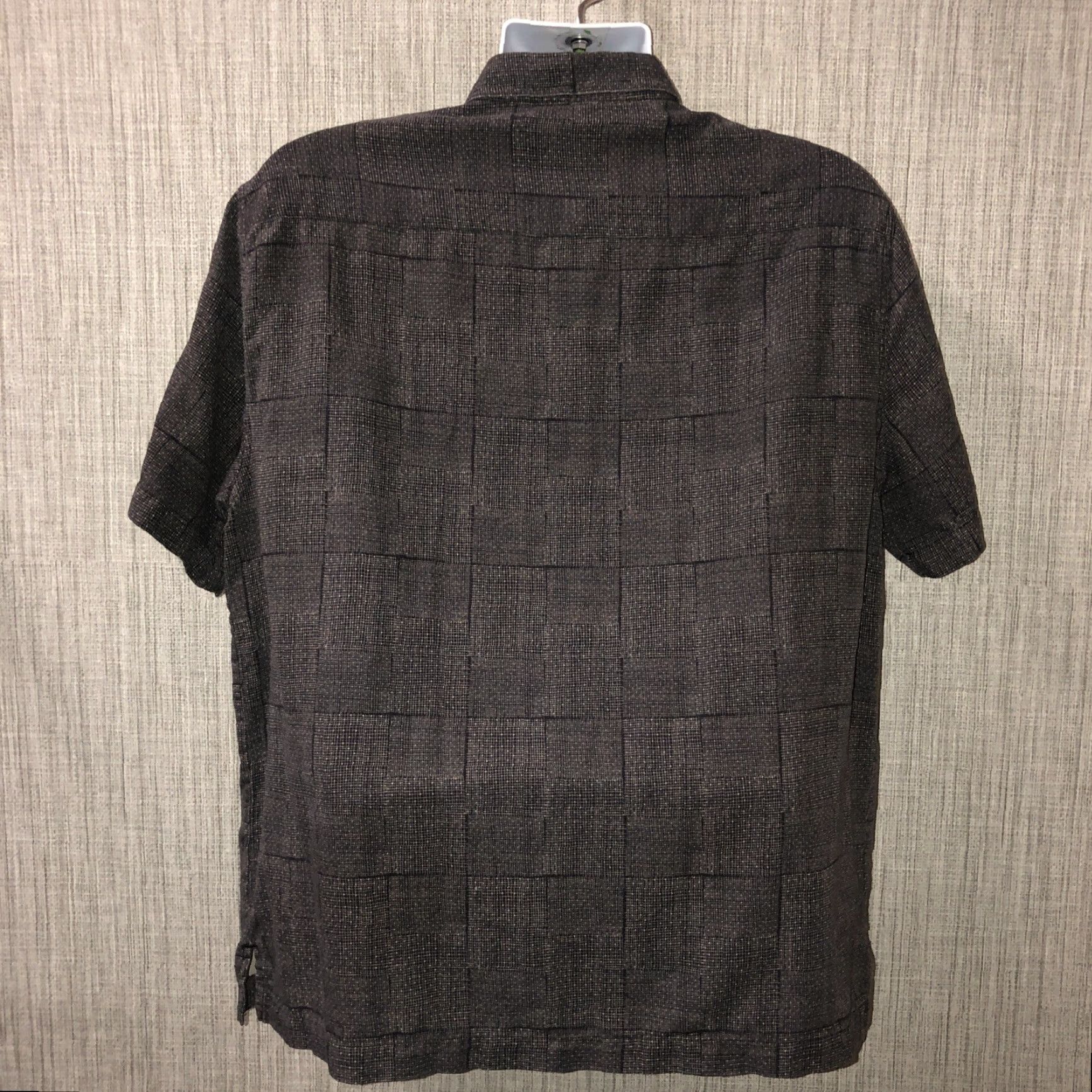 Nat Nast Nat Nast Gray Silk Blend Hawaiian Shirt Mens L Shirt Button-Up Short Sleeve Collared Geometric Hawaiian Vintage No (Note: Ensure no extra text) Size US L / EU 52-54 / 3 - 3 Thumbnail