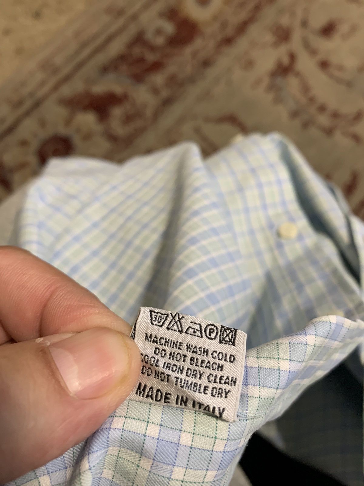 Canali Mini Check Spread collar Dress shirt 17.5/34 Size US XL / EU 56 / 4 - 12 Thumbnail