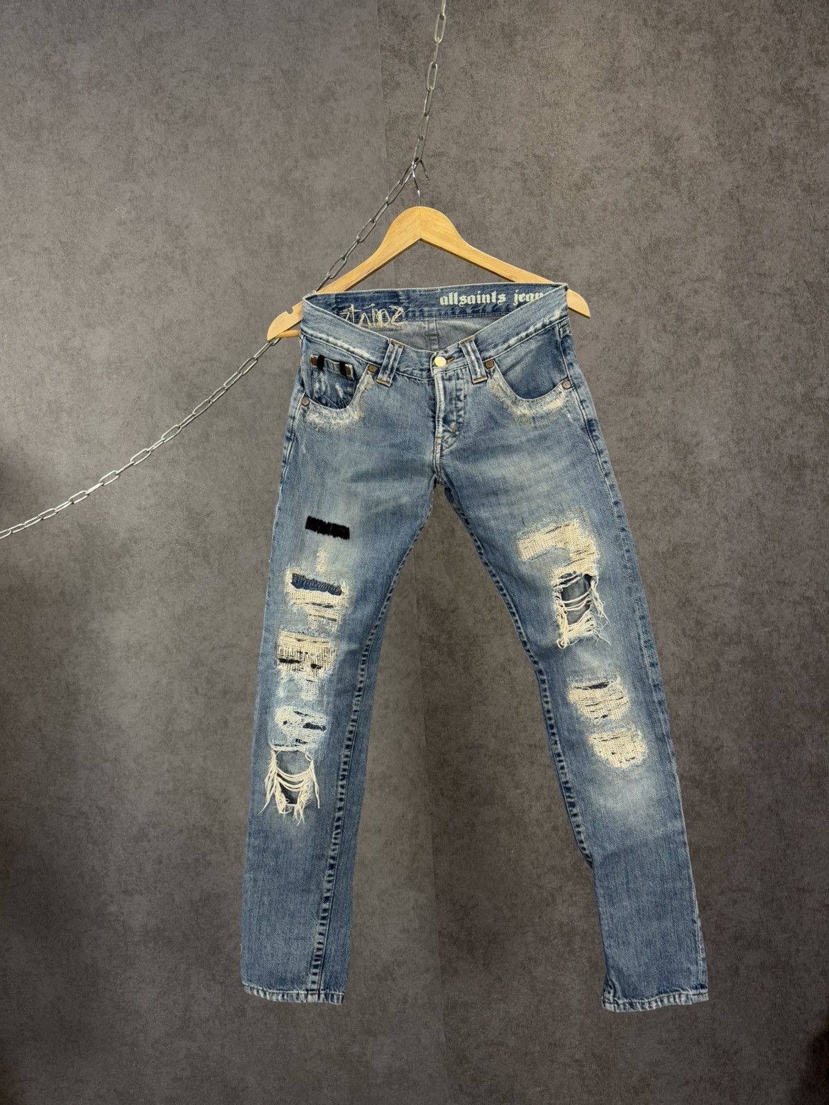Allsaints Allsaints vintage designer distressed denim jeans Size US 28 / EU 44 - 1 Thumbnail