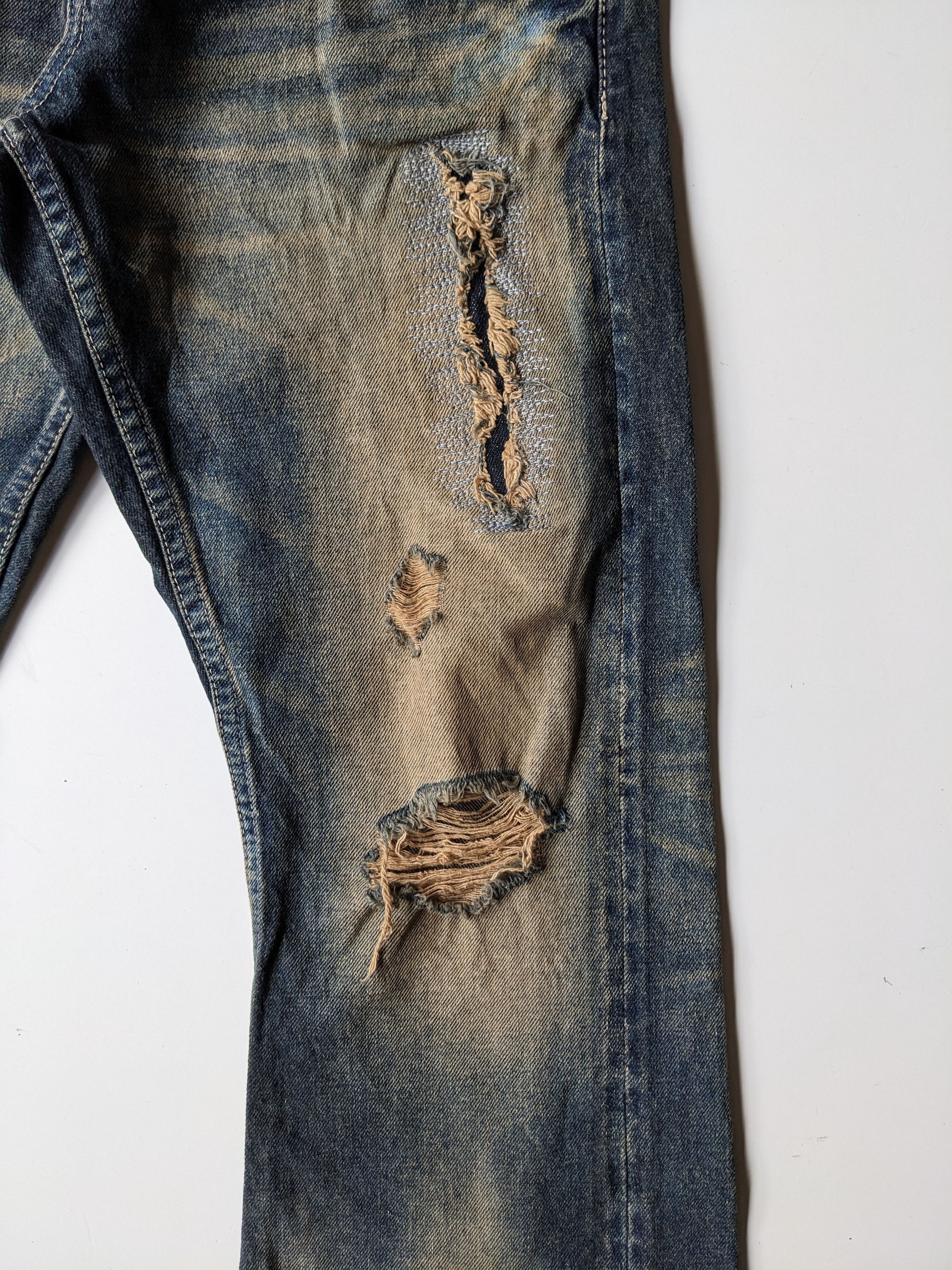 If Six Was Nine × Le Grande Bleu (L.G.B.) Varosh mud wash ripped flare jeans Size US 32 / EU 48 - 8 Thumbnail