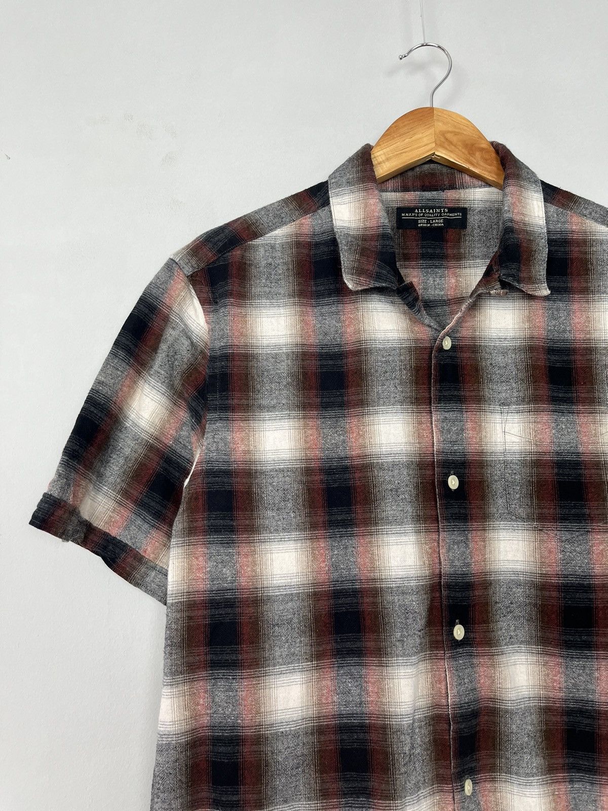 Allsaints Allsaints Dwight SS Plaid Cotton Short Sleeve Shirt Size US L / EU 52-54 / 3 - 2 Thumbnail