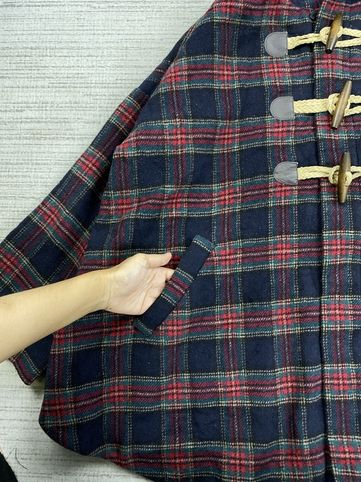 Ne-Net Vintage Issey Miyake Ne-Net Checked Batwing Duffle Jacket Size US M / EU 48-50 / 2 - 5 Thumbnail