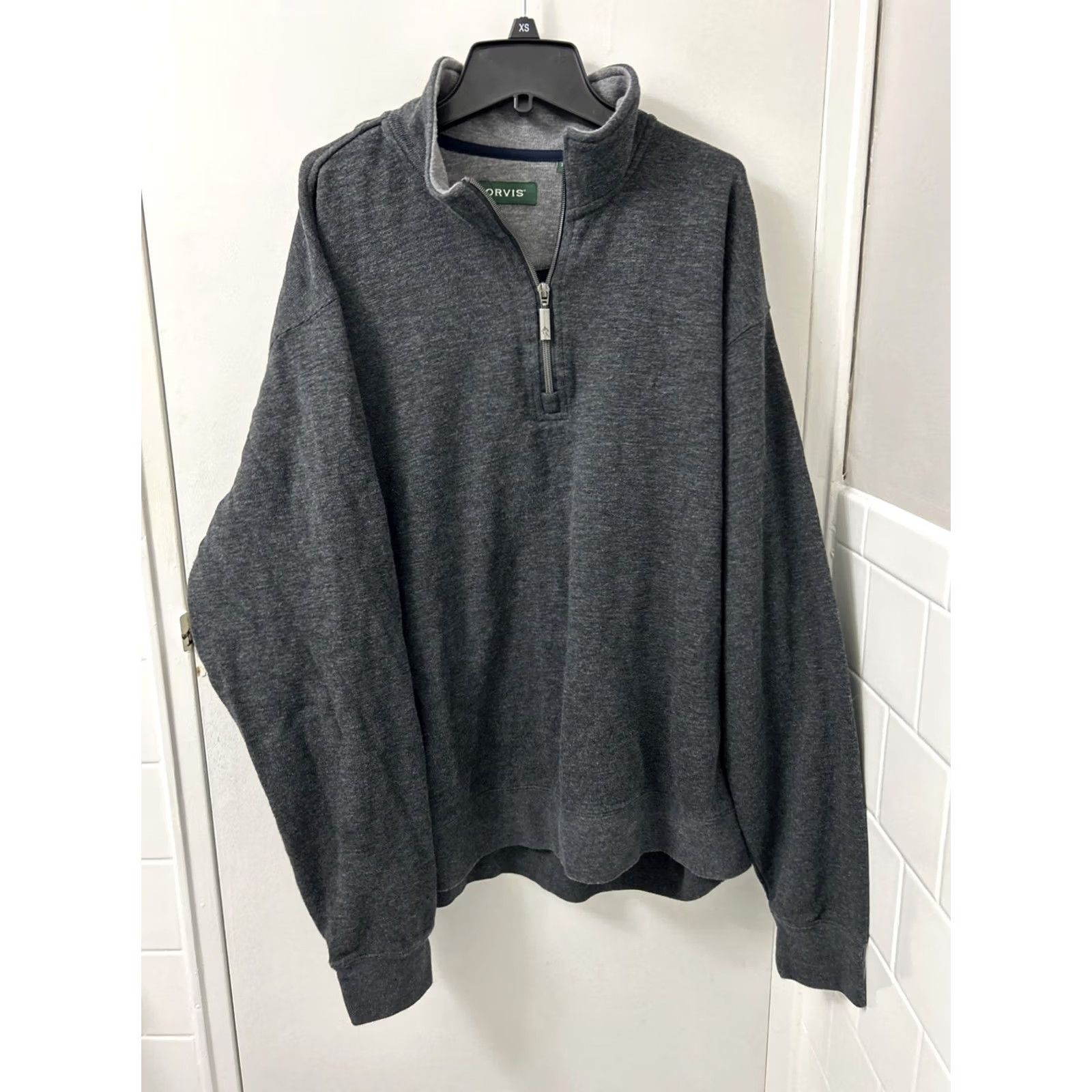 Orvis Orvis Sweater Mens XL Gray 1/4 Zip Pima Cotton Pullover Long Sleeve Logo Collared Knit Casual Sweater Mens XL Gray 1/4 Zip Pinot? Size US XL / EU 56 / 4 - 2 Thumbnail