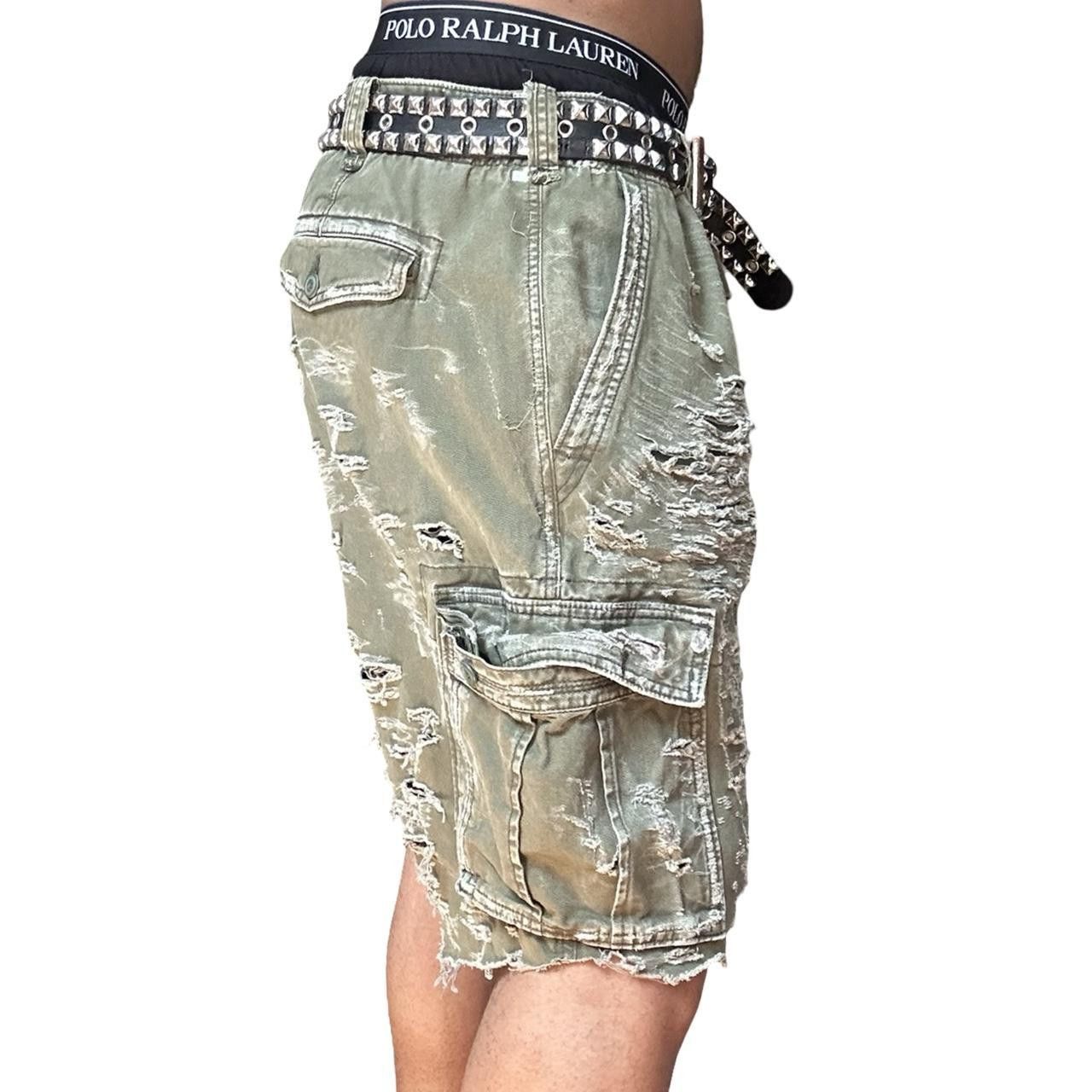 Abercrombie & Fitch ASTROBOI* Abercrombie & Fitch Green Grunge Camo Shorts - 40" Size US 40 / EU 56 - 5 Thumbnail