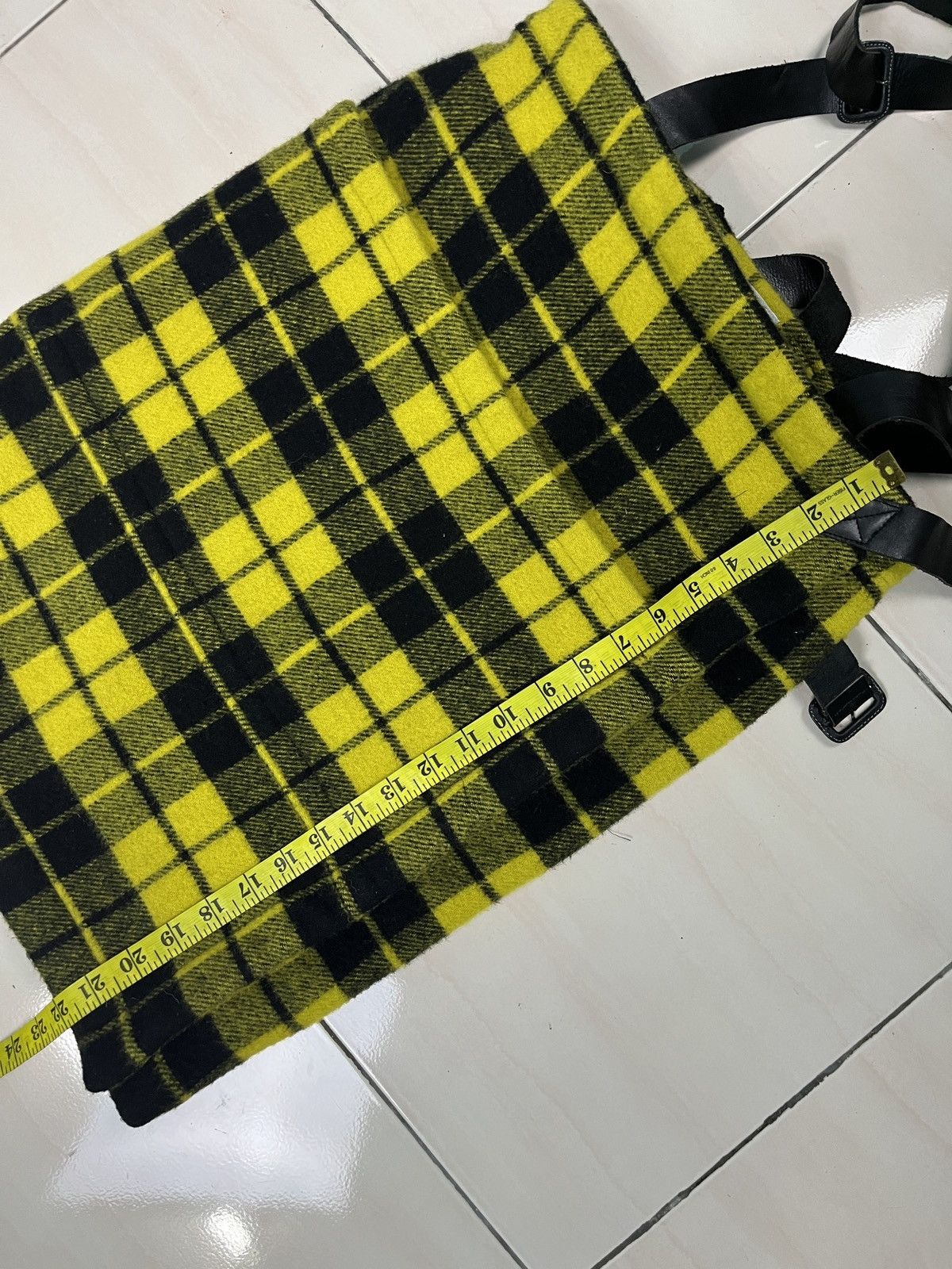 Issey Miyake Tsumori Chisato Tartan Wool Wrap Skirt Leather Suspender Size 30" / US 8 / IT 44 - 20 Thumbnail