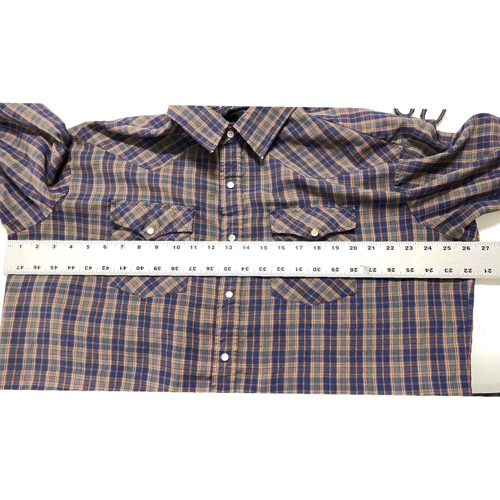 Vintage VINTAGE JJ COCHRAN Western Shirt Mens XL Blue Green Plaid Pearl Snaps Rodeo Cowboy FLAW Shirt Mens XL Blue Plaid Pearl Snaps Western Cowboy Rodeo FLAW Size US XL / EU 56 / 4 - 7 Thumbnail