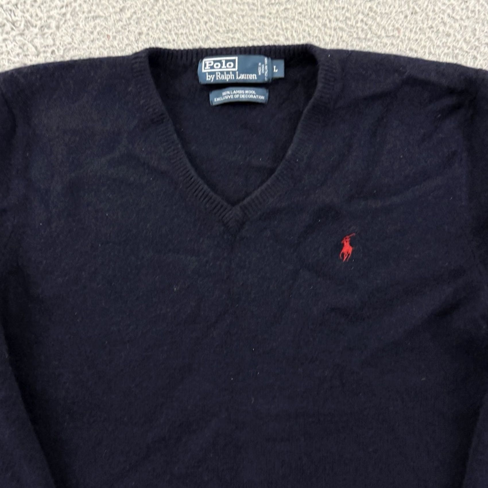 Polo Ralph Lauren VINTAGE Polo Ralph Lauren Sweater Mens Medium Navy 100% Lambswool Pony Preppy Jumper Knit Size US M / EU 48-50 / 2 - 3 Thumbnail
