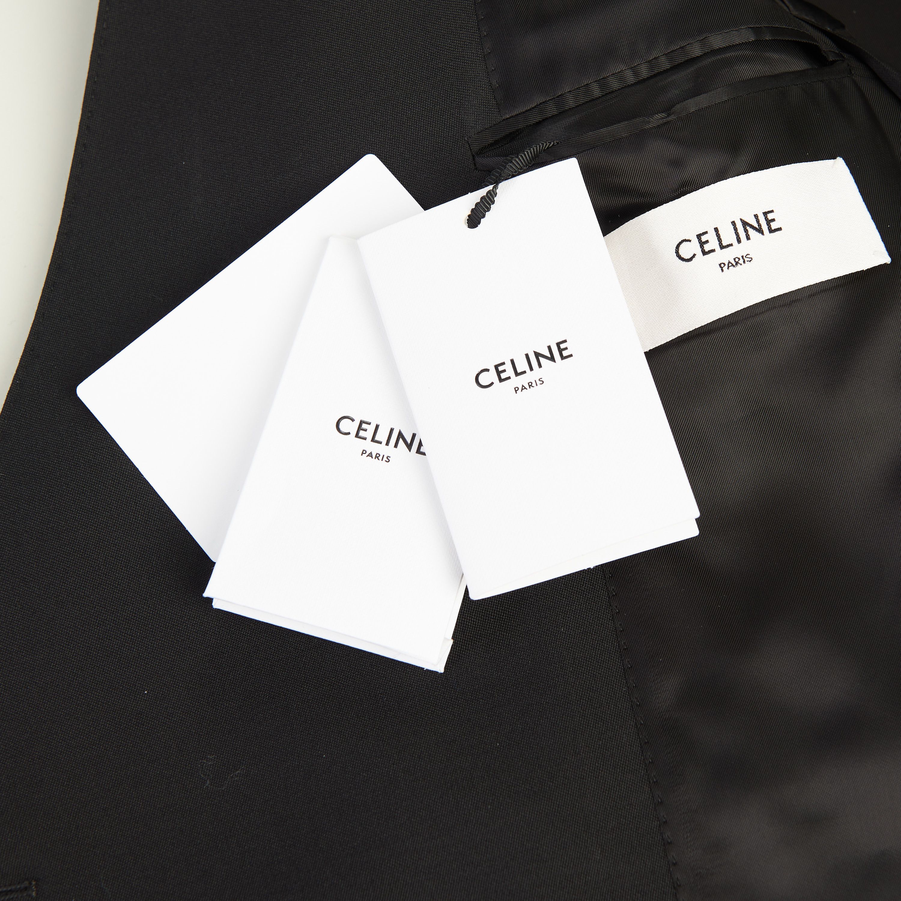 Celine Boxy Tux Jacket - Stone/Stud Embroidery, Grain De Poudre Size 40R - 10 Thumbnail