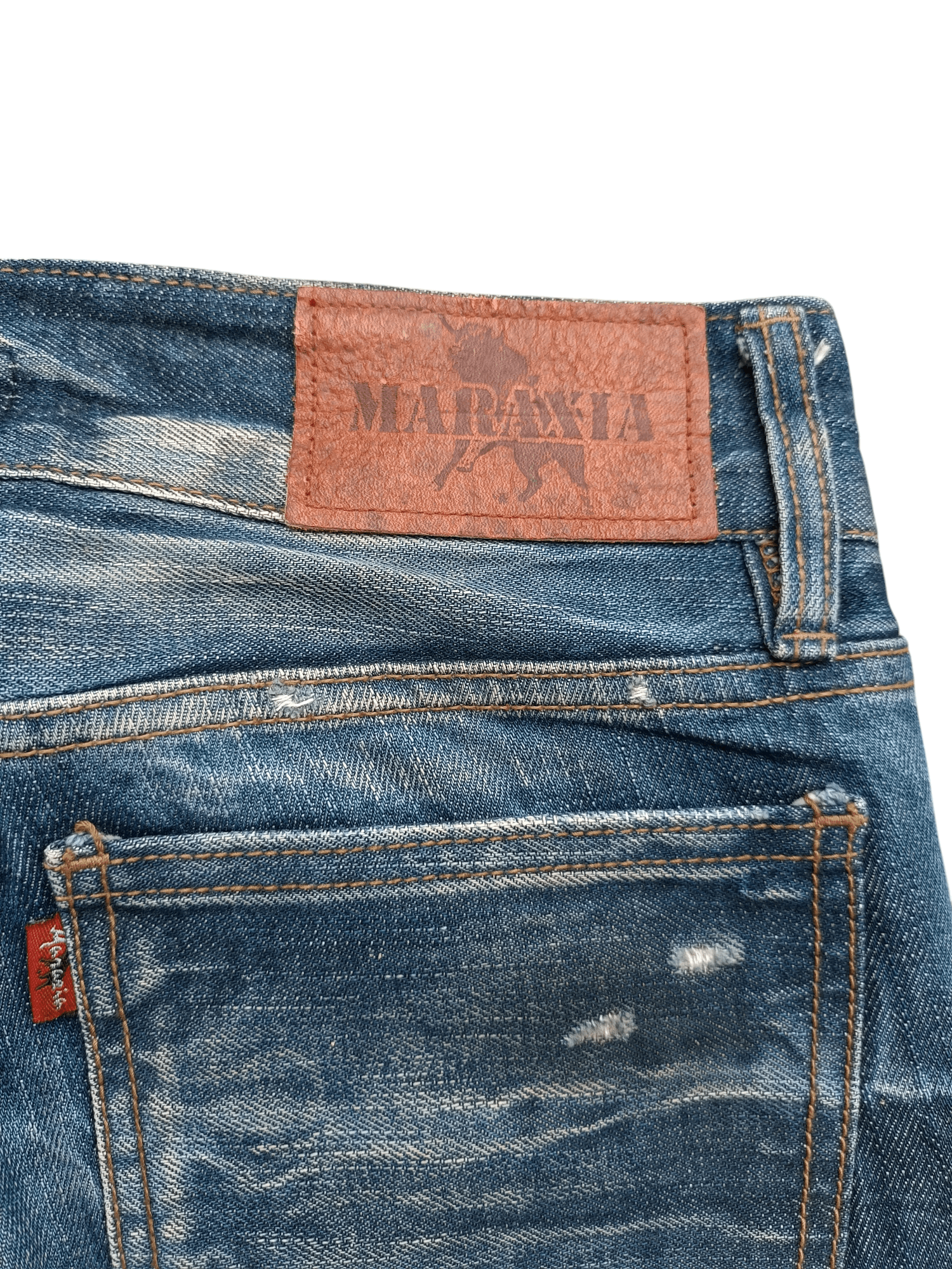 Japanese Brand × Vintage Super Flare Jeans Maraxia Whiskers Low Rise Boot Cut Size US 29 - 13 Thumbnail