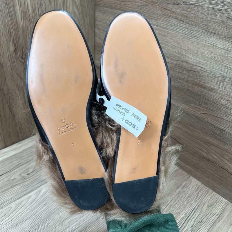 Gucci Gucci Black Casual Fur-lined Slide Slippers - Size US 8 / EU 41 - 4 Thumbnail