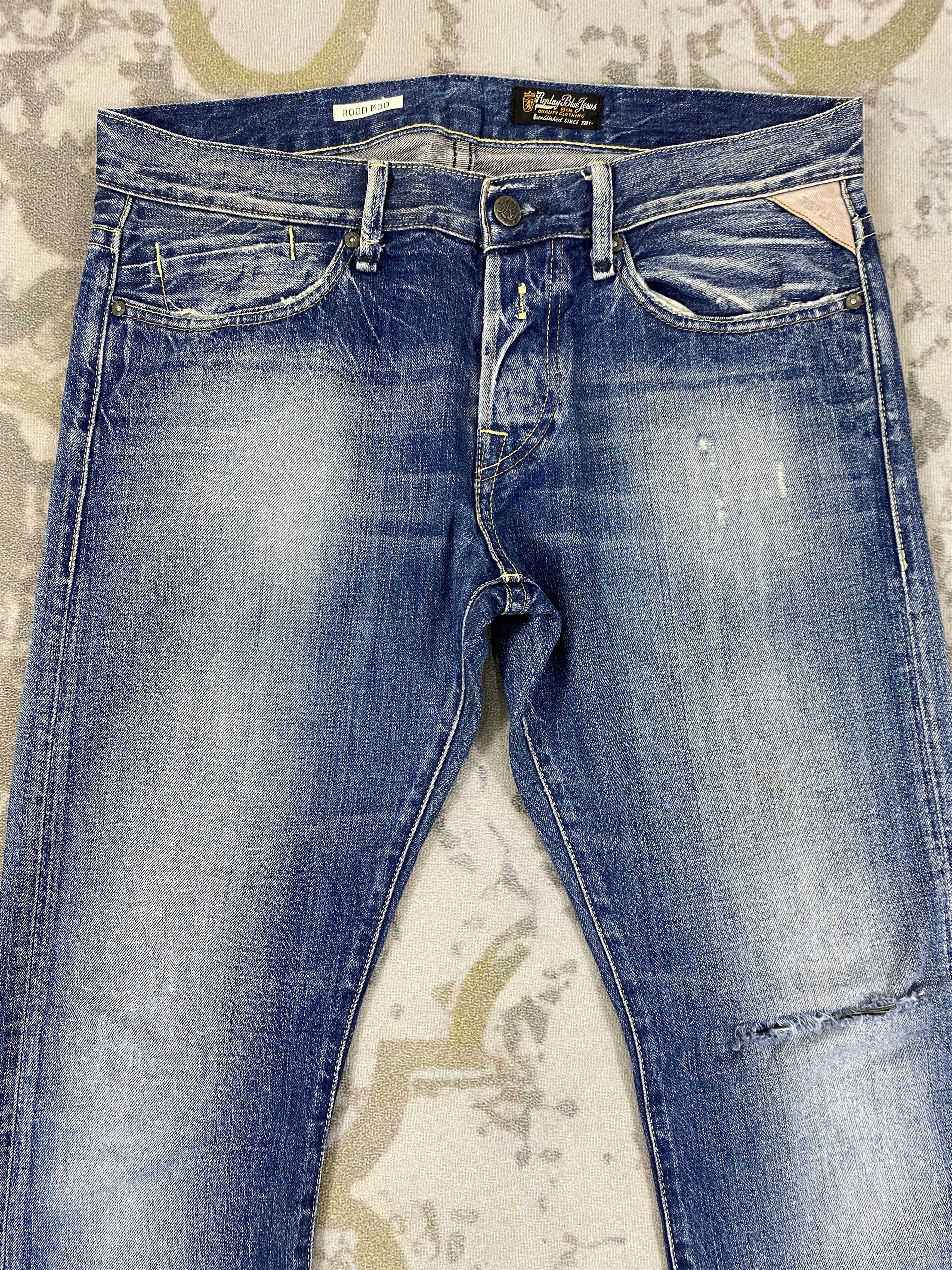 Le Grande Bleu (L.G.B.) Faded Blue Vintage Replay Jeans 35x32 Denim- JN3594 Size US 35 - 3 Thumbnail