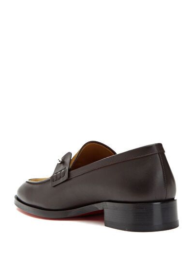 Christian Louboutin os11x0526 Chambelimoc Men's Leather Loafers in Brown Size US 8 / EU 41 - 3 Thumbnail