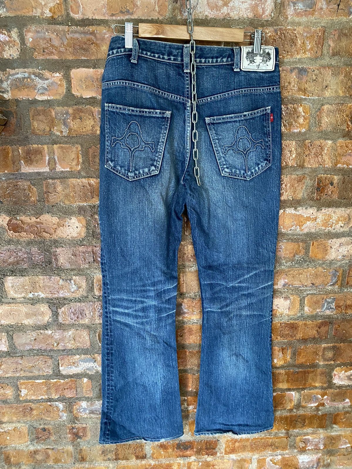 Backbone × Obelisk × Shellac 2000s Backbone Japan Embroidered logo Flare denim Size US 32 / EU 48 - 13 Thumbnail