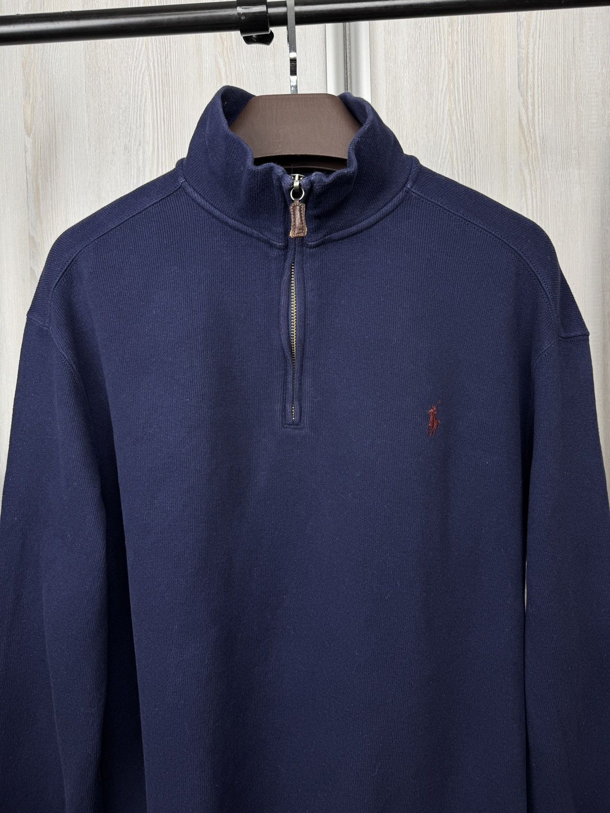 Polo Ralph Lauren Polo Ralph Lauren vintage 1/4 zip navy blue pullover sweater Size US XL / EU 56 / 4 - 3 Thumbnail