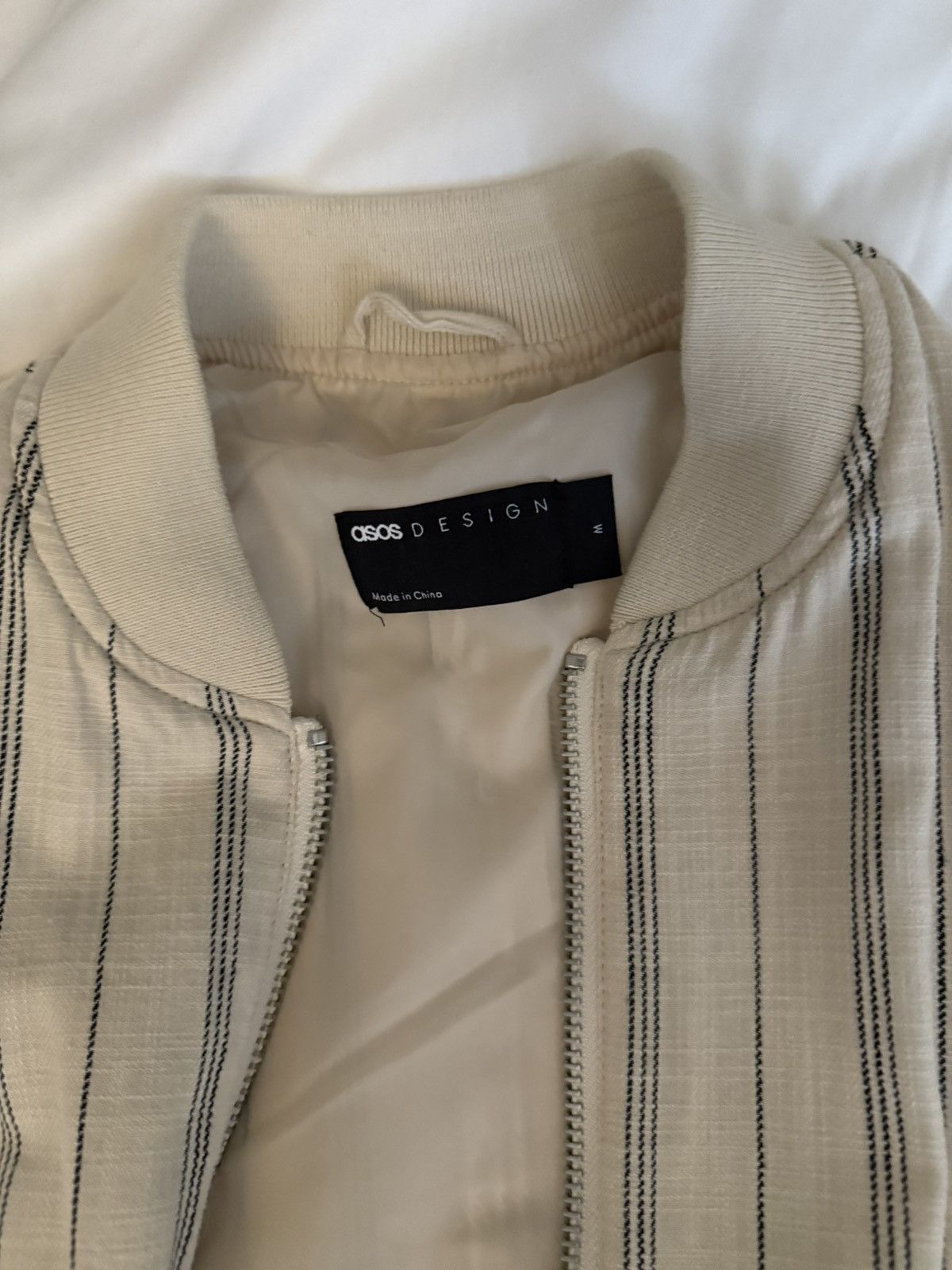 Asos Asos Design Beige Bomber Size US L / EU 52-54 / 3 - 2 Thumbnail