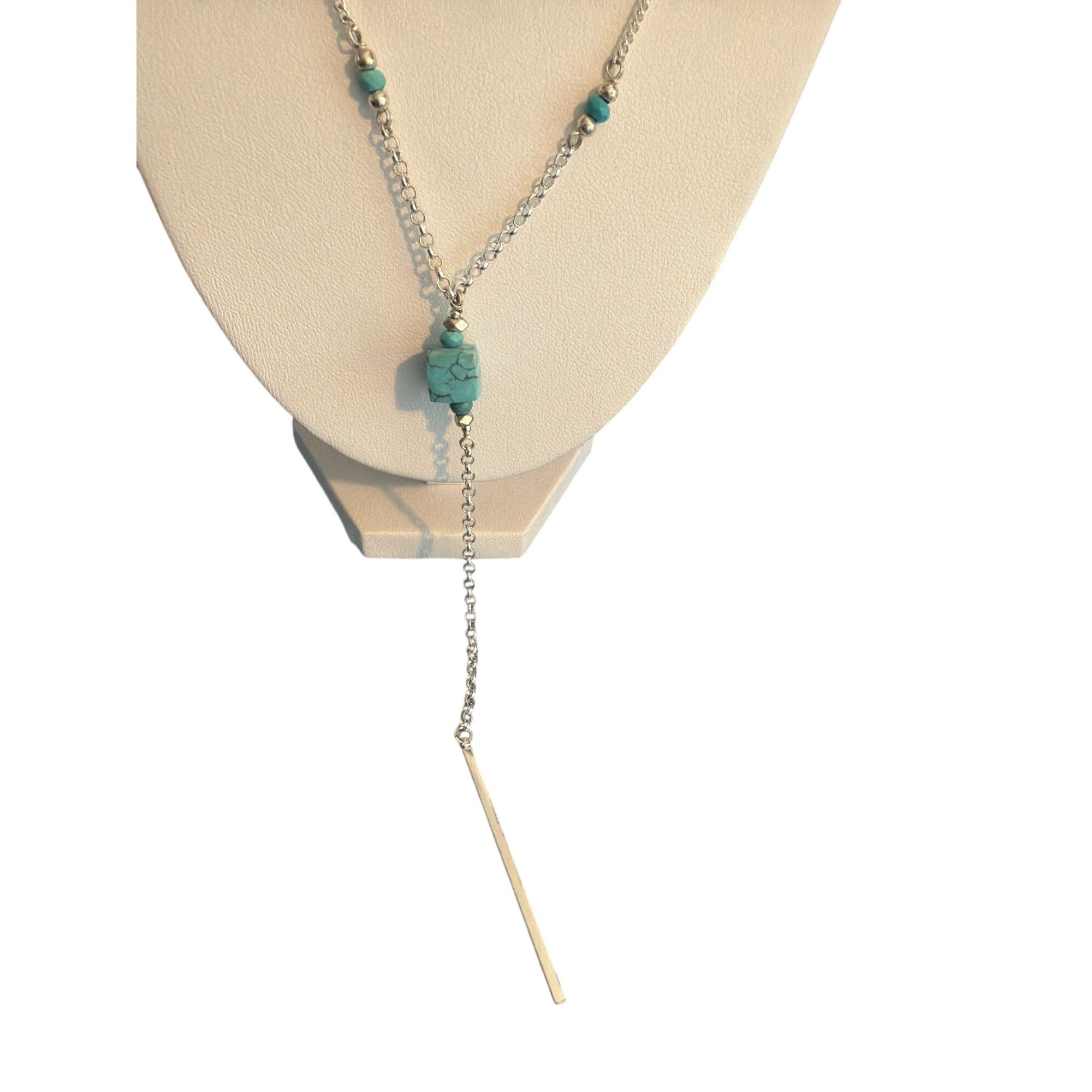 Other Nakamol Silver Tone Layered Necklace 3 Stands Turquoise Bead Size ONE SIZE - 3 Thumbnail