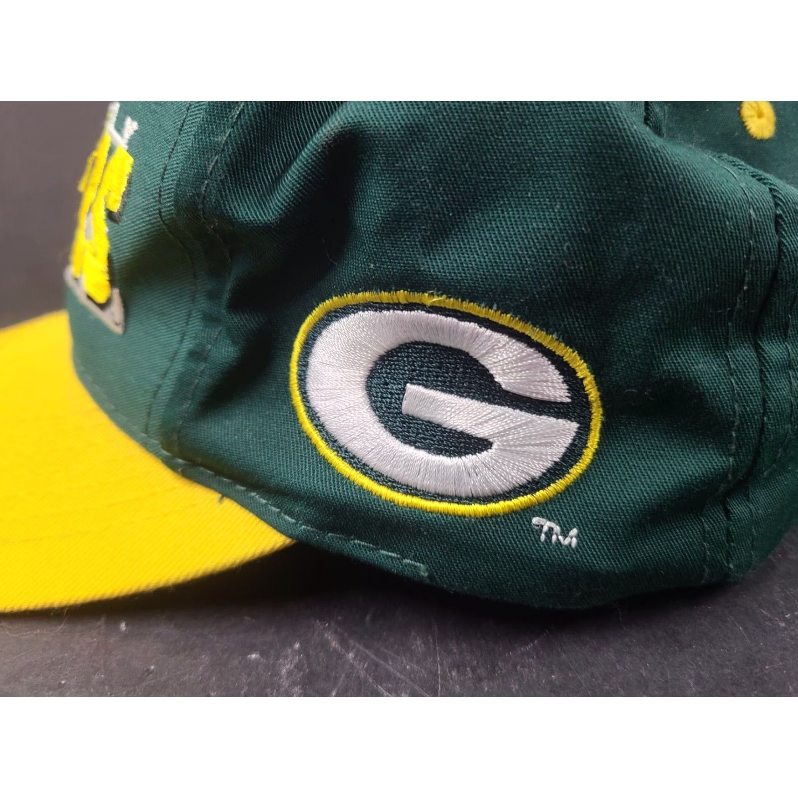 Logo Athletic VINTAGE Green Bay Packers NFL Football Snapback Hat Cap Logo Athletic Script Size ONE SIZE - 5 Thumbnail