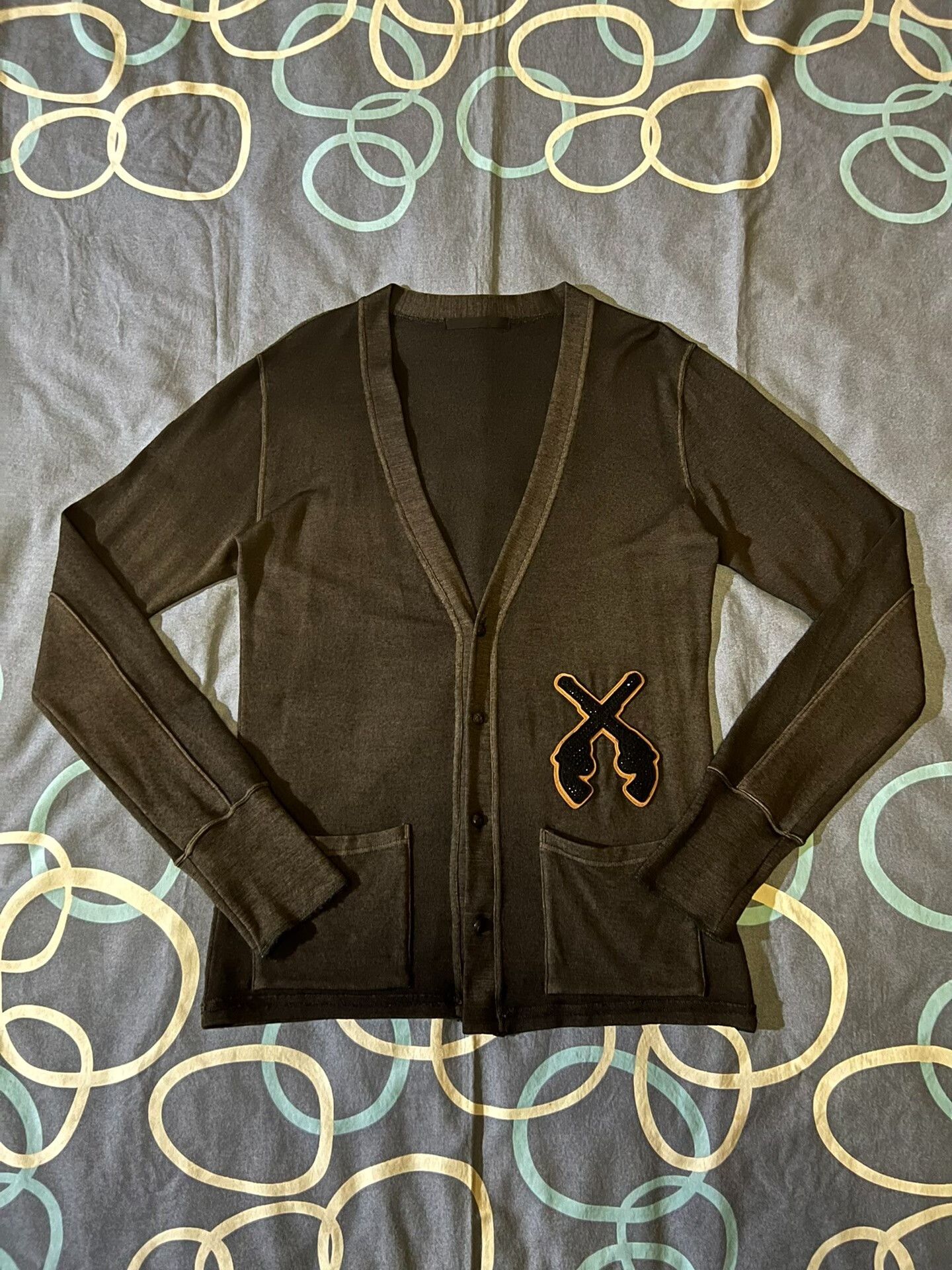 roarguns oversized two-tone suede cardigan with logo Size US L / EU 52-54 / 3 - 1 Thumbnail