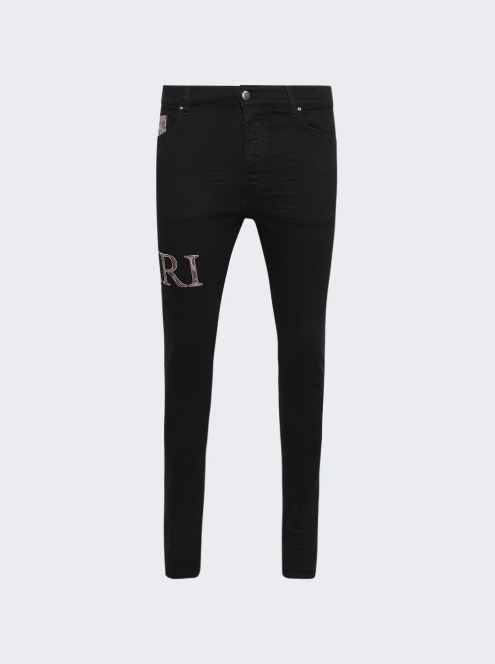 Amiri o1orln1125 Snake Logo Jeans in Black Size US 32 / EU 48 - 1 Thumbnail