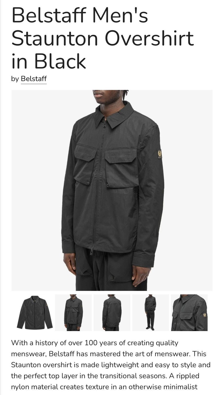 Belstaff Belstaff mens overshirt Staunton M black NWT Size US M / EU 48-50 / 2 - 3 Thumbnail