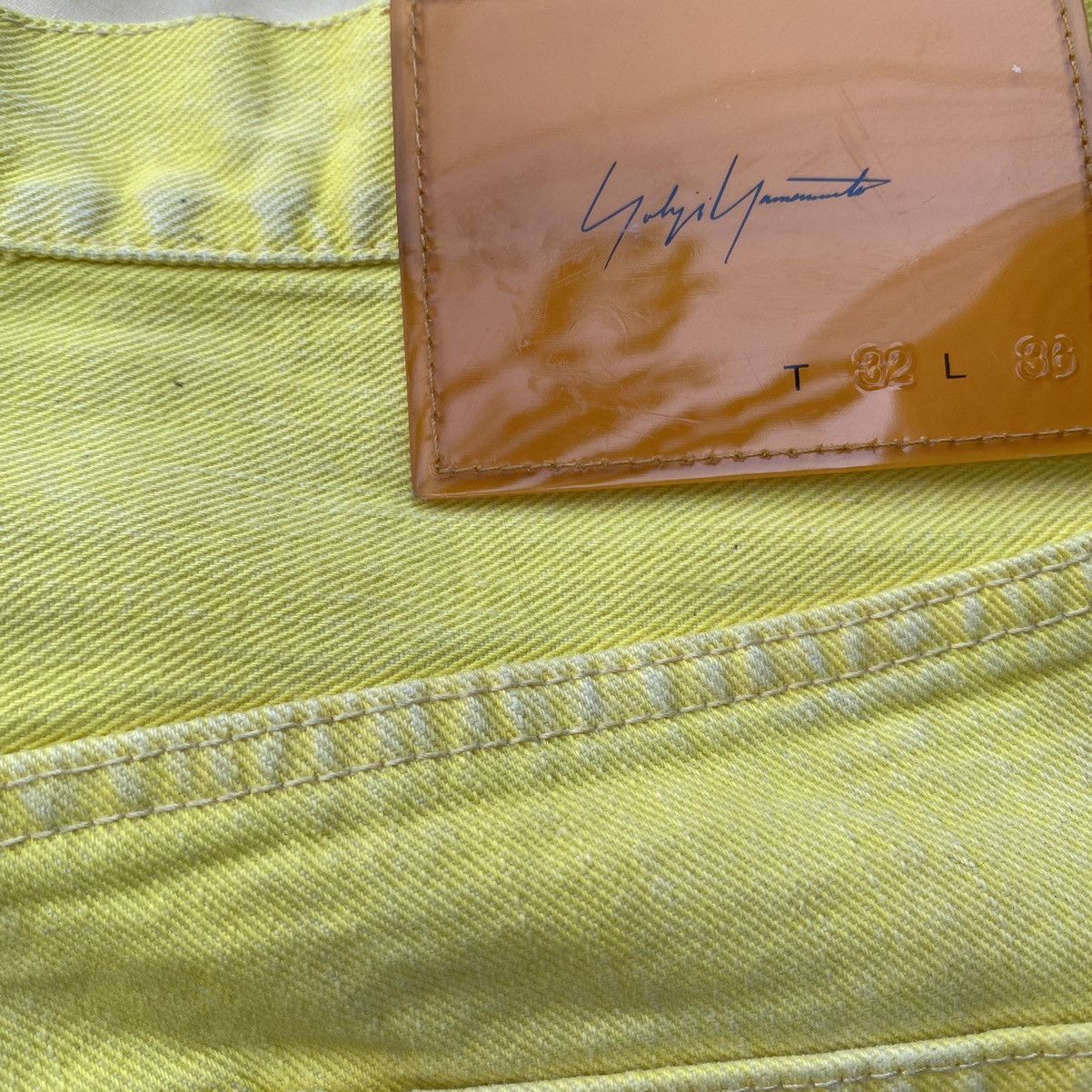 Yohji Yamamoto SS02 Runway Yellow Wash Jeans Size US 32 / EU 48 - 9 Thumbnail