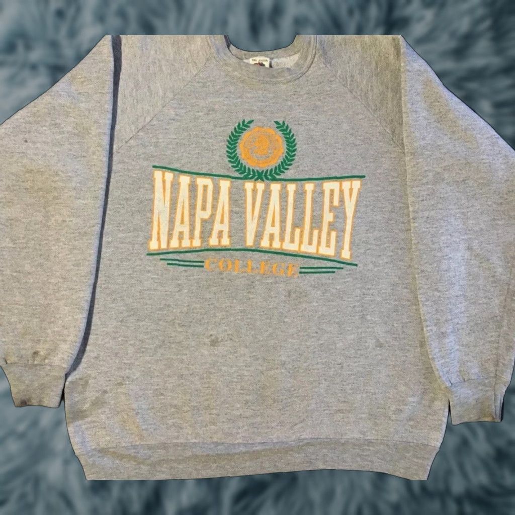 Vintage VINTAGE Spellout 80s Napa Valley College Faded Distress Sweatshirt M USA Track Grunge PE 90s Hoodie Mens Grey Size US M / EU 48-50 / 2 - 1 Thumbnail