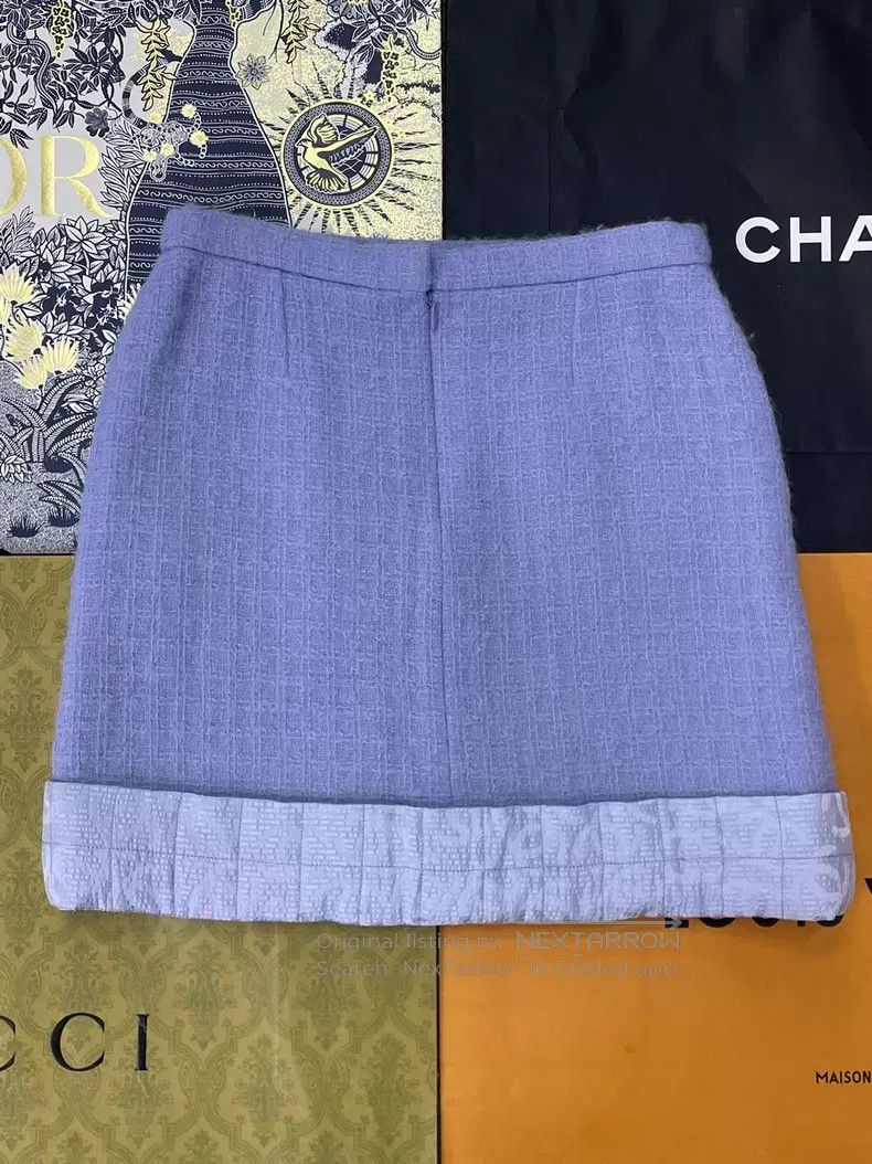 Chanel Chanel Purple silk stitching skirt Size 25" / US 0 / IT 36 - 3 Thumbnail