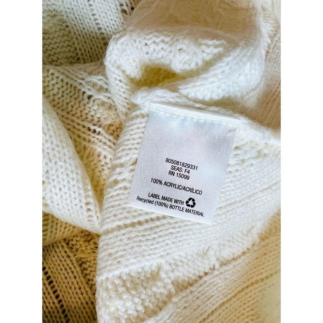 Other Metaphor Cream Asymmetrical Cable Knit Sweater XL Cottage Size XL / US 12-14 / IT 48-50 - 9 Thumbnail