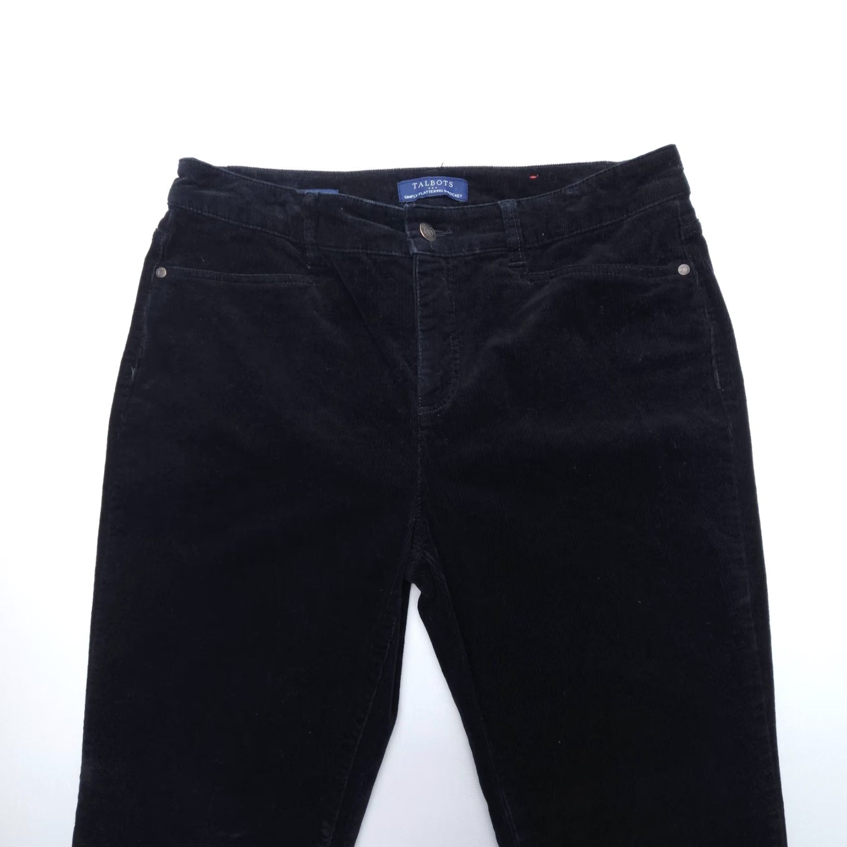 Talbots VINTAGE Talbots Simply Flattering 5 Pocket Straight Corduroy Pants Womens 10 Black Size 32" / US 10 / IT 46 - 4 Thumbnail