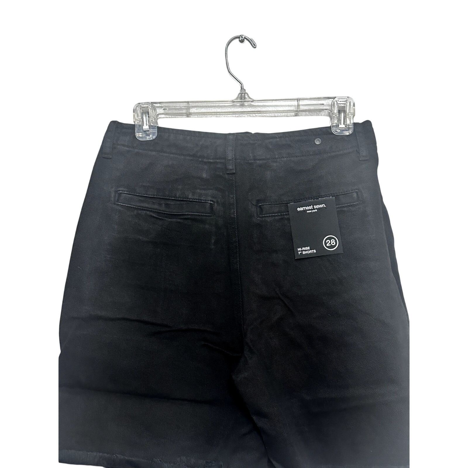 Earnest Sewn Earnest Denim Shorts Jorts High Rise Black Women's 28 NWT Size 28" / US 6 / IT 42 - 6 Thumbnail