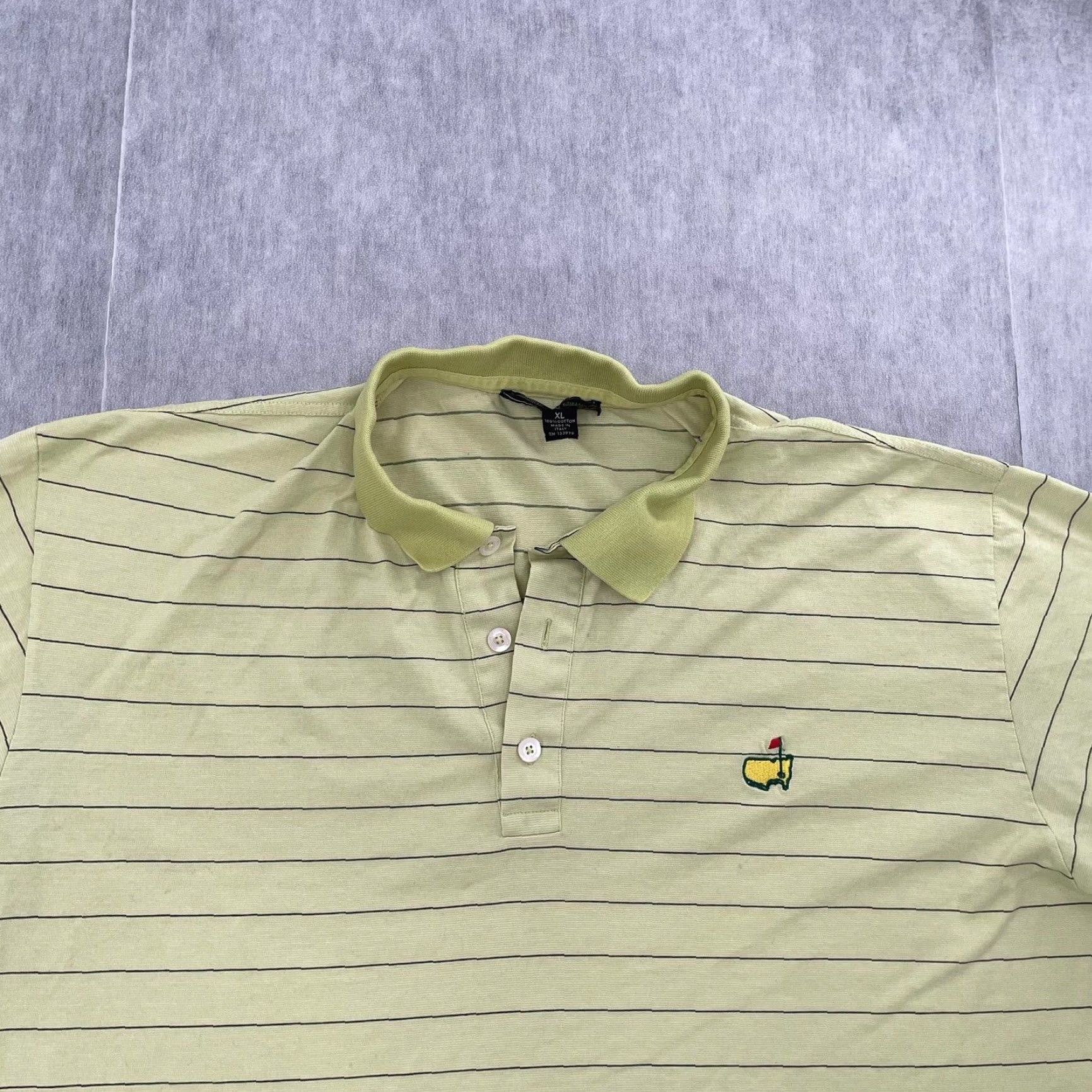 Vintage VINTAGE Masters Green Striped Polo Shirt Adult XL Clubhouse Italy Golf Mens Size US XL / EU 56 / 4 - 3 Thumbnail